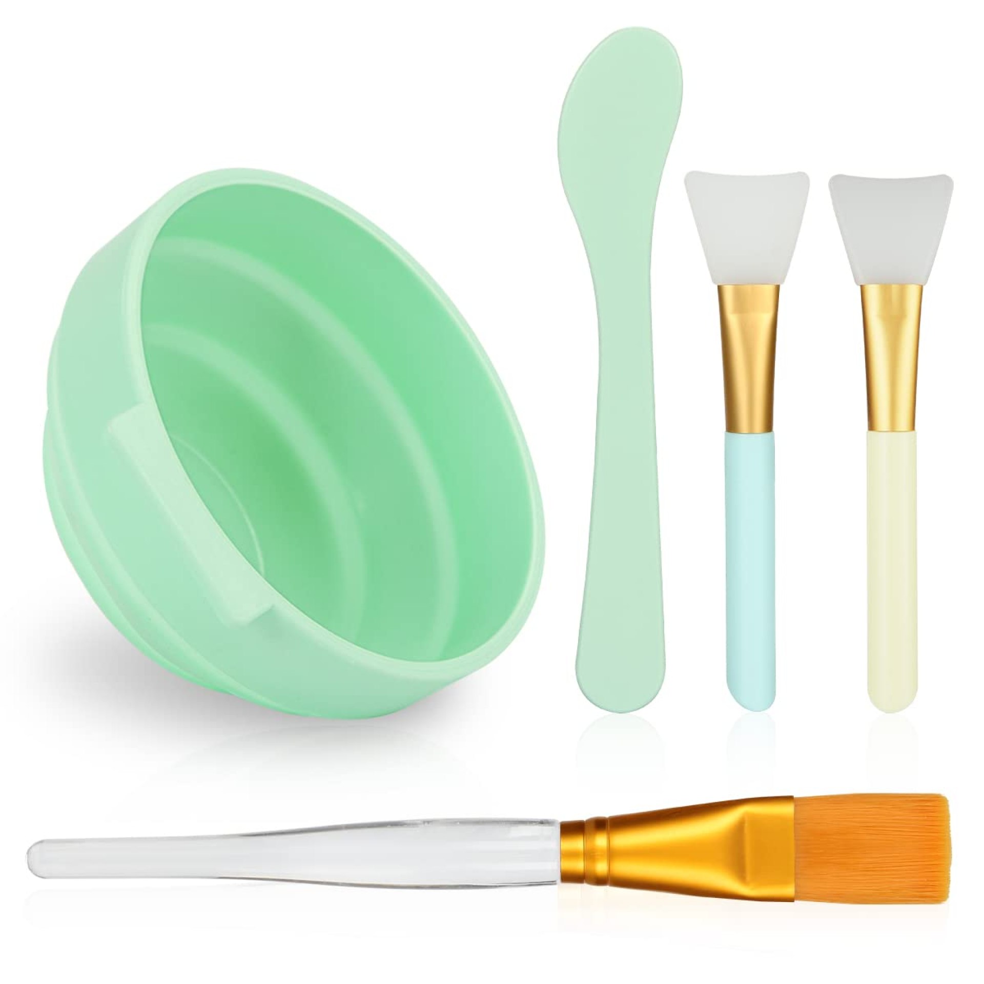 Face Mask Mixing Bowl Set, 5 in 1 DIY Facemask Mixing Tool Kit with Facial Mask Bowl Stick Spatula Silicone Face Mask Brush & Premium Soft Face Brushes Face Mask Mixing Bowl Set, 5 in 1 DIY Facemask Mixing Tool Kit with Facial Mask Bowl Stick Spatula Silicone Face Mask Brush & Premium Soft Face Brushes