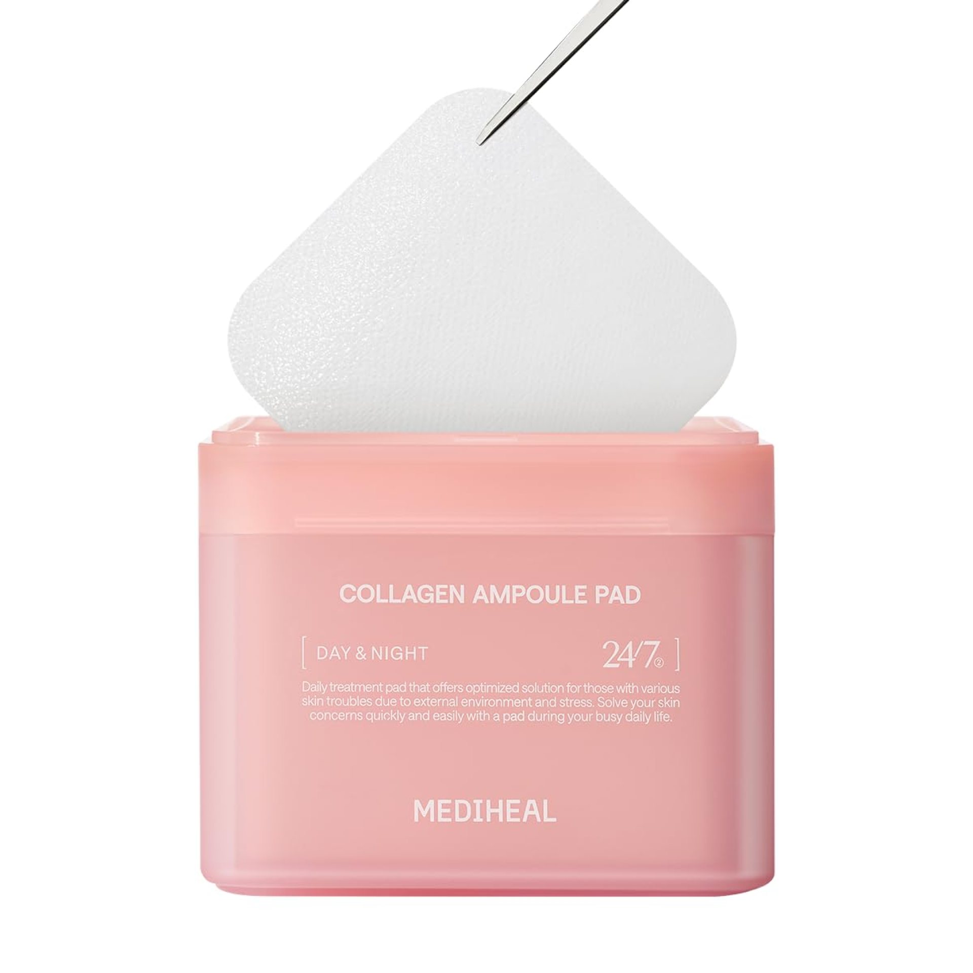 MEDIHEAL Collagen Ampoule Pad – Square Cotton Facial Toner Pads Collagen & Ceramide – Skin Firming & Restore Elasticity – Tighten Wrinkles & Lines – Vegan Eco Silk Pads, 100 Pads MEDIHEAL Collagen Ampoule Pad – Square Cotton Facial Toner Pads Collagen & Ceramide – Skin Firming & Restore Elasticity – Tighten Wrinkles & Lines – Vegan Eco Silk Pads, 100 Pads