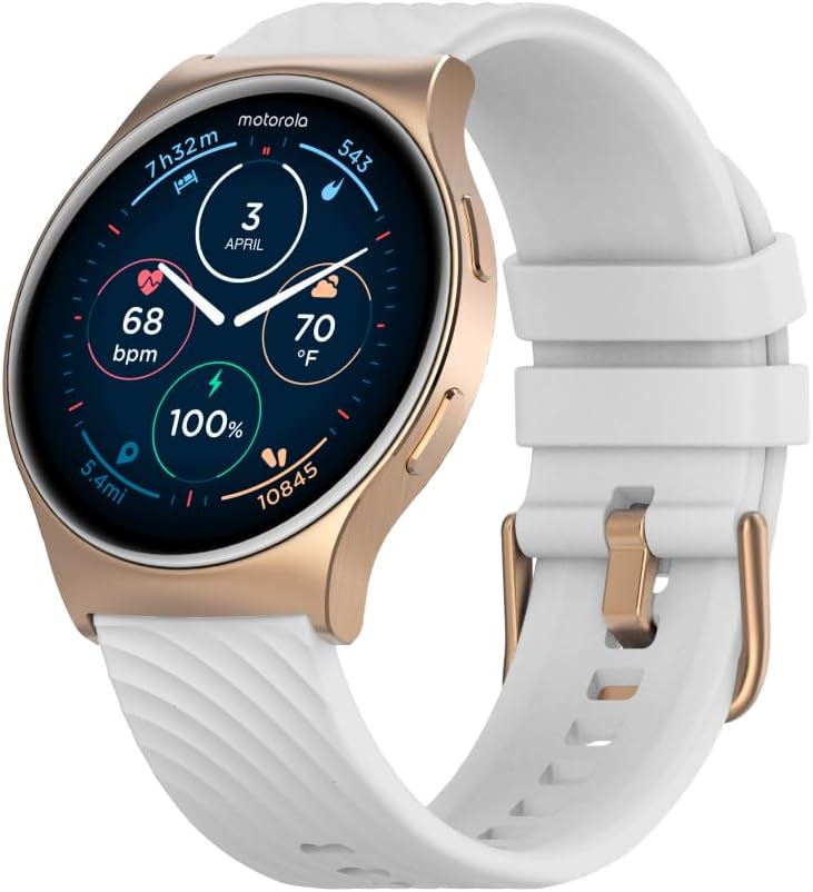 Motorola Moto Watch 120 – Premium Smartwatch with AMOLED Display, 10-Day Battery, Heart Rate & SpO2 Tracking, Fitness & Health Monitoring, Compatible with Android and iPhone – Rose Gold Motorola Moto Watch 120 – Premium Smartwatch with AMOLED Display, 10-Day Battery, Heart Rate & SpO2 Tracking, Fitness & Health Monitoring, Compatible with Android and iPhone – Rose Gold