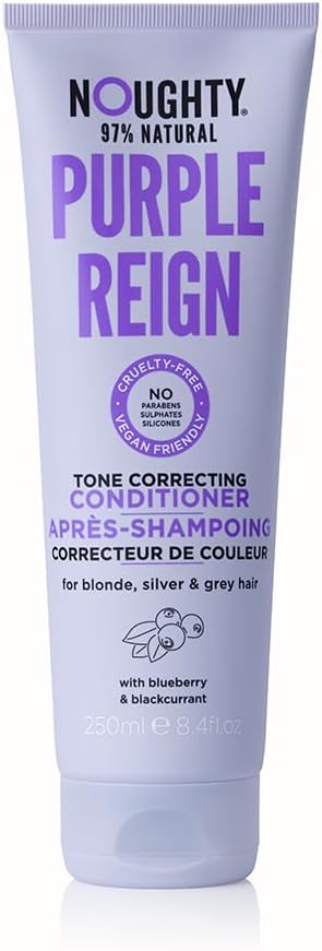 Noughty Purple Reign Tone Correcting Conditioner, 997% Natural Sulphate Free Vegan Haircare, for Blonde, Grey or Silver Hair (250ml) Noughty Purple Reign Tone Correcting Conditioner, 997% Natural Sulphate Free Vegan Haircare, for Blonde, Grey or Silver Hair (250ml)