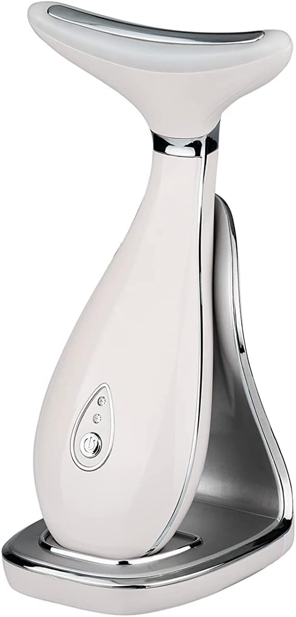 Lily Neck Face Massager, Face Sculpting Tool, Skin Rejuvenation Device with Thermal, Triple Action LED and Vibration, for Anti-Aging, Lifting and Tightening Sagging Skin (Pearl White) Lily Neck Face Massager, Face Sculpting Tool, Skin Rejuvenation Device with Thermal, Triple Action LED and Vibration, for Anti-Aging, Lifting and Tightening Sagging Skin (Pearl White)