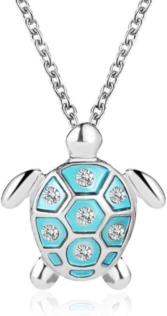 Turtle Pendant Imitation Opal Necklace Zircon Clavicle Chain Women’s Jewellery Gift Accessories, Blue Durable Turtle Pendant Imitation Opal Necklace Zircon Clavicle Chain Women’s Jewellery Gift Accessories, Blue Durable