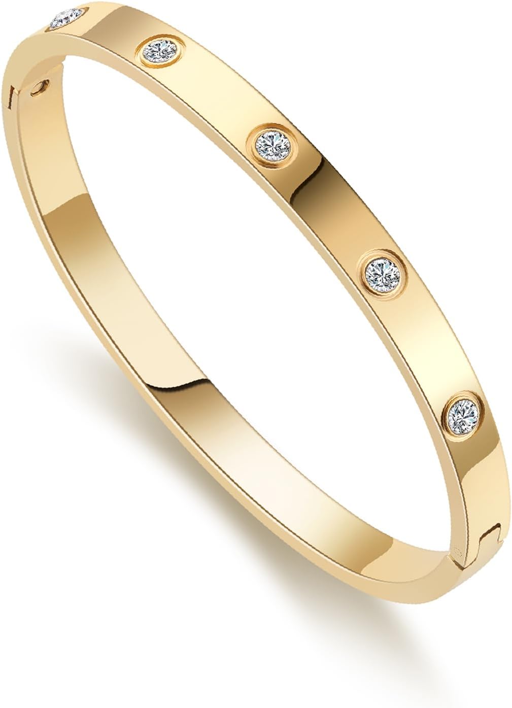 Gold Bracelets for Women Friendship Love Bangle Bracelets Cubic Zirconia Stainless Steel Bracelet Jewelry Birthday Gifts for Women Stocking Stuffers Gold Bracelets for Women Friendship Love Bangle Bracelets Cubic Zirconia Stainless Steel Bracelet Jewelry Birthday Gifts for Women Stocking Stuffers