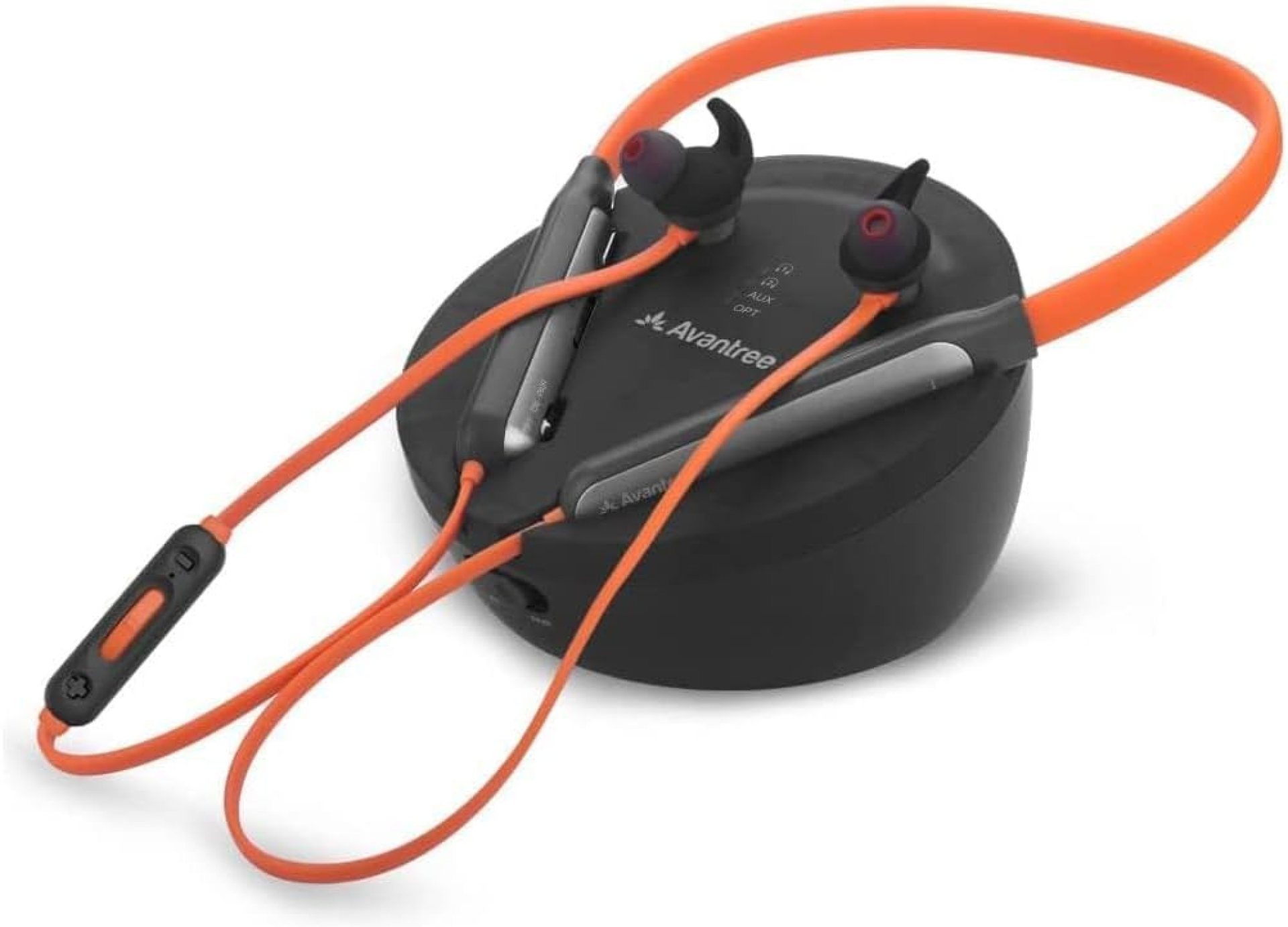 Avantree Medley Clear – Wireless Earbuds for TV Listening & Watching with Transmitter & Charging Dock, Clear Dialogue, Enhanced Volume, Soundbar Passthrough, 20H Bluetooth Neckband Headphones Avantree Medley Clear – Wireless Earbuds for TV Listening & Watching with Transmitter & Charging Dock, Clear Dialogue, Enhanced Volume, Soundbar Passthrough, 20H Bluetooth Neckband Headphones