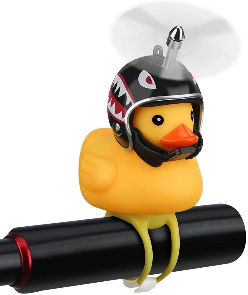 NEKRASH Duck Bike Bell, Rubber Duck Bicycle Accessories with LED Light, Cute Propeller Handlebar Bicycle Horns for Kids Toddler Children Adults Sport Outdoor NEKRASH Duck Bike Bell, Rubber Duck Bicycle Accessories with LED Light, Cute Propeller Handlebar Bicycle Horns for Kids Toddler Children Adults Sport Outdoor