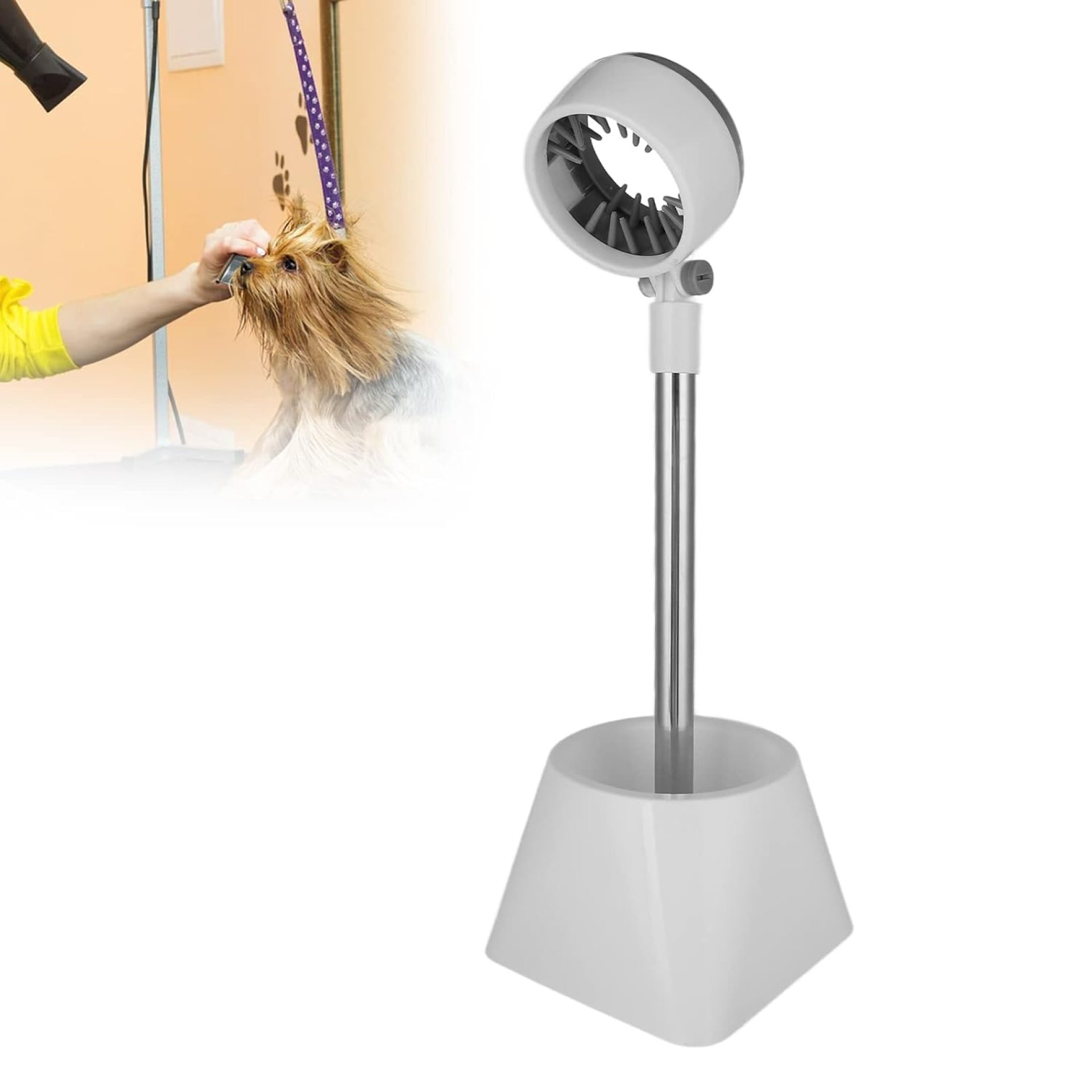 YUYTE Hands Hair Dryer Stand,Professional Stainless Steel Hair Dryer Stand Adjustable Blow Dryer Holder, Floor Stand for Salon Equipment Beauty Spa Home(White) YUYTE Hands Hair Dryer Stand,Professional Stainless Steel Hair Dryer Stand Adjustable Blow Dryer Holder, Floor Stand for Salon Equipment Beauty Spa Home(White)