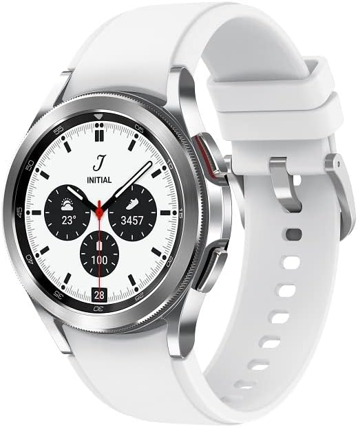 SAMSUNG Galaxy Watch 4 Classic 46mm Smartwatch with ECG Monitor Tracker for Health, Fitness, Running, Sleep Cycles, GPS Fall Detection, Bluetooth, US Version, Silver SAMSUNG Galaxy Watch 4 Classic 46mm Smartwatch with ECG Monitor Tracker for Health, Fitness, Running, Sleep Cycles, GPS Fall Detection, Bluetooth, US Version, Silver