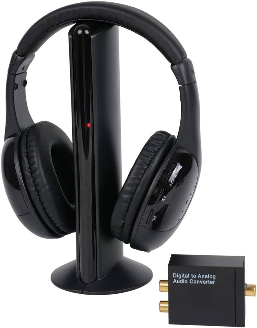 Wireless Headphones for TV Watching, FM Radio & Monitor, Wired Headset with Digital Decorder, Over-Ear Headset for Adult and Senior, Compatible Computer TV Wireless Headphones for TV Watching, FM Radio & Monitor, Wired Headset with Digital Decorder, Over-Ear Headset for Adult and Senior, Compatible Computer TV