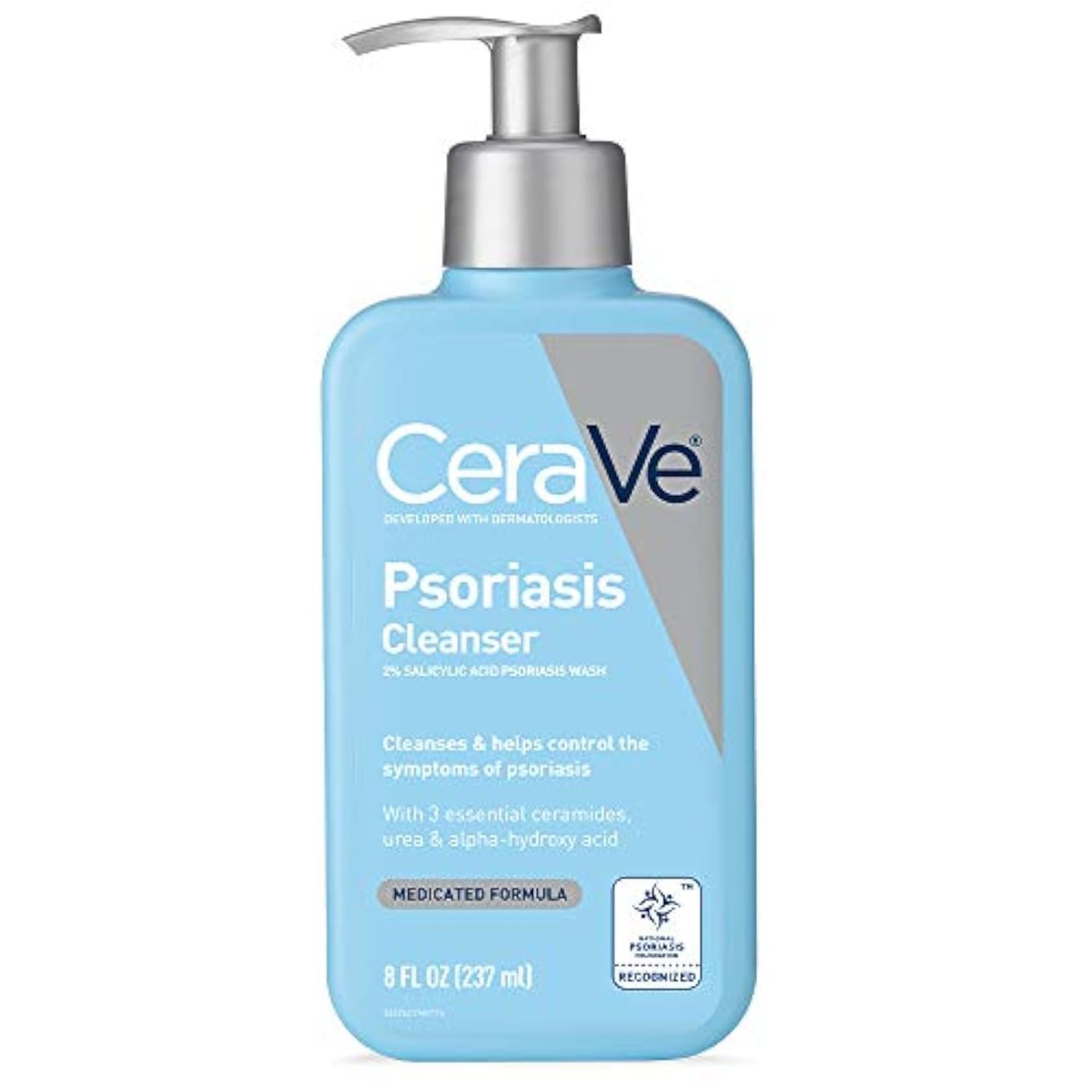 CeraVe Cleanser for Psoriasis Treatment, With Salicylic Acid for Dry Skin Itch Relief & Latic Acid for Exfoliation, Fragrance Free & Allergy Tested, 8 Ounce CeraVe Cleanser for Psoriasis Treatment, With Salicylic Acid for Dry Skin Itch Relief & Latic Acid for Exfoliation, Fragrance Free & Allergy Tested, 8 Ounce
