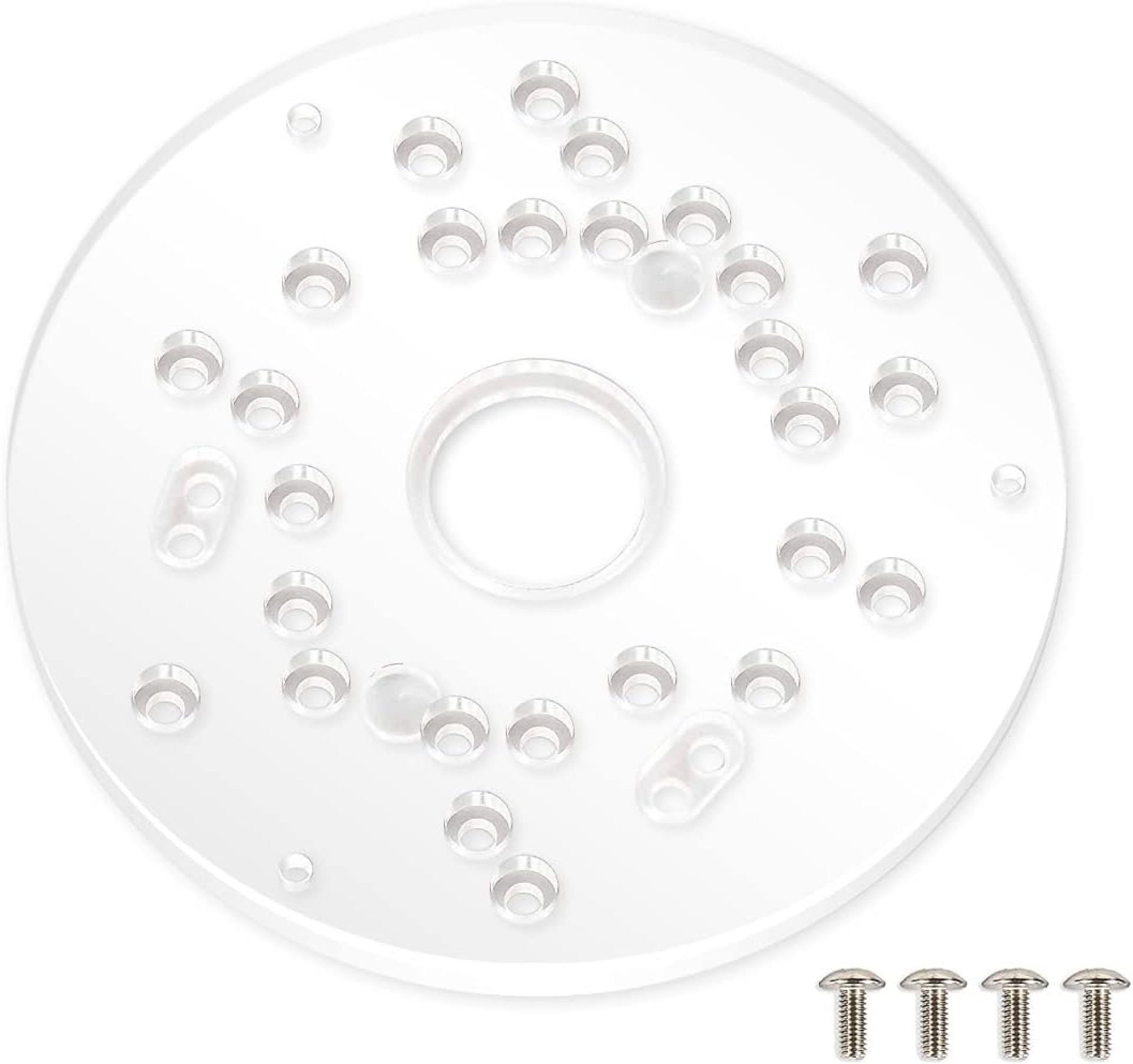 POWERTEC Router Base Plate Acrylic 5-3/4″ w/Screws & Predrilled Holes for Trim & Plunge Routers, Clear Guide Bushing Router Plate, Fits Listed Models Bosch, DeWalt, Makita, Porter Cable & More – 71381 POWERTEC Router Base Plate Acrylic 5-3/4″ w/Screws & Predrilled Holes for Trim & Plunge Routers, Clear Guide Bushing Router Plate, Fits Listed Models Bosch, DeWalt, Makita, Porter Cable & More – 71381
