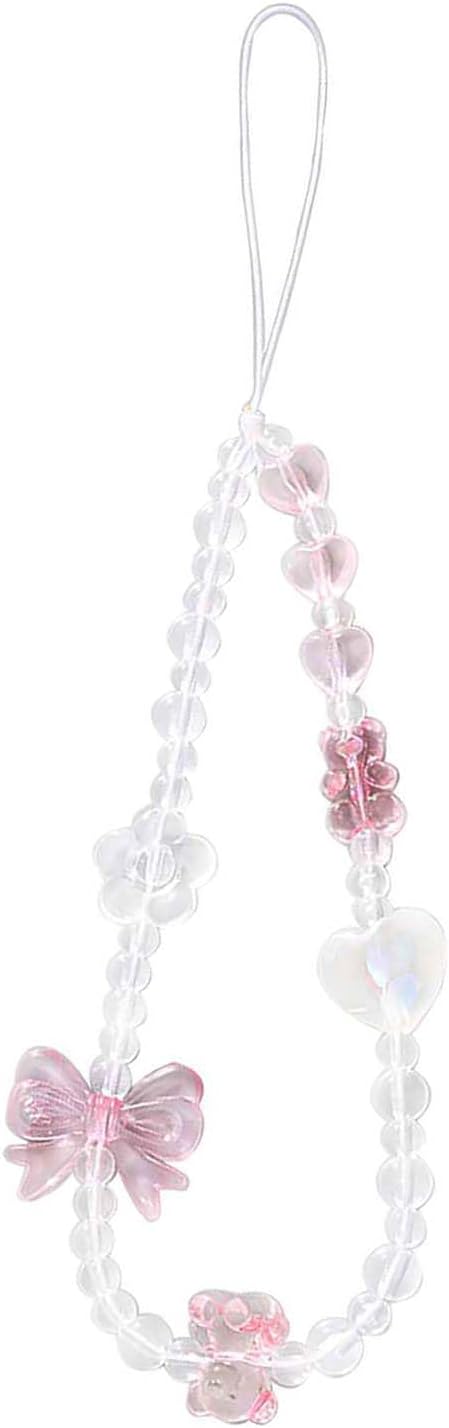 Beaded Phone Lanyard Wrist Strap Phone Charms Fixed Beads Pearl Chain Beaded Phone Lanyard Wrist Strap Phone Charms Fixed Beads Pearl Chain