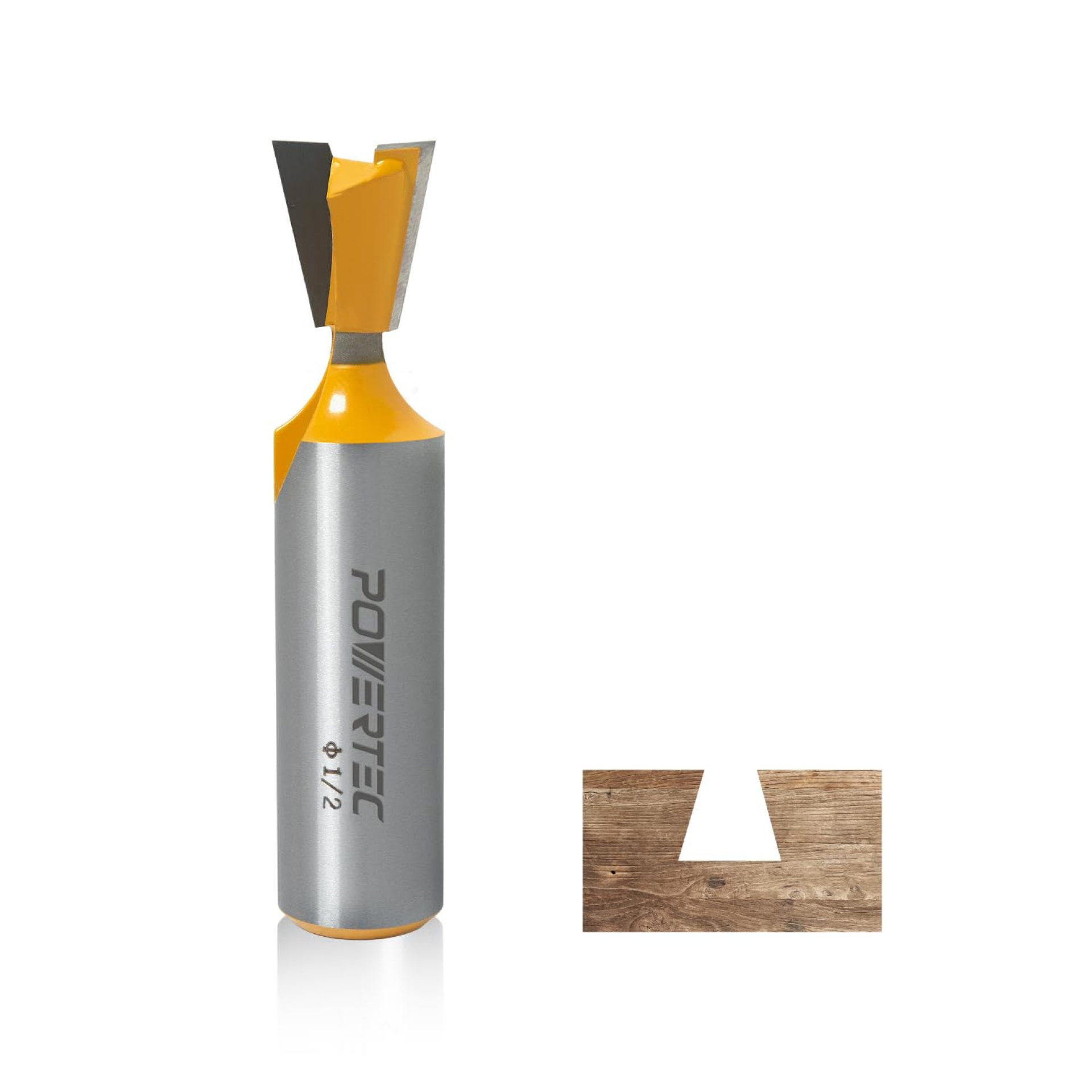 POWERTEC 14 Degree Dovetail Router Bit, 1/2″ Cutting Diameter, 1/2″ Shank, Tungsten Carbide Router Bit, 1/2″ Depth & 2-5/16″ Overall Length Fits CNC Router, Handheld Router & Plunge Router, (73052) POWERTEC 14 Degree Dovetail Router Bit, 1/2″ Cutting Diameter, 1/2″ Shank, Tungsten Carbide Router Bit, 1/2″ Depth & 2-5/16″ Overall Length Fits CNC Router, Handheld Router & Plunge Router, (73052)
