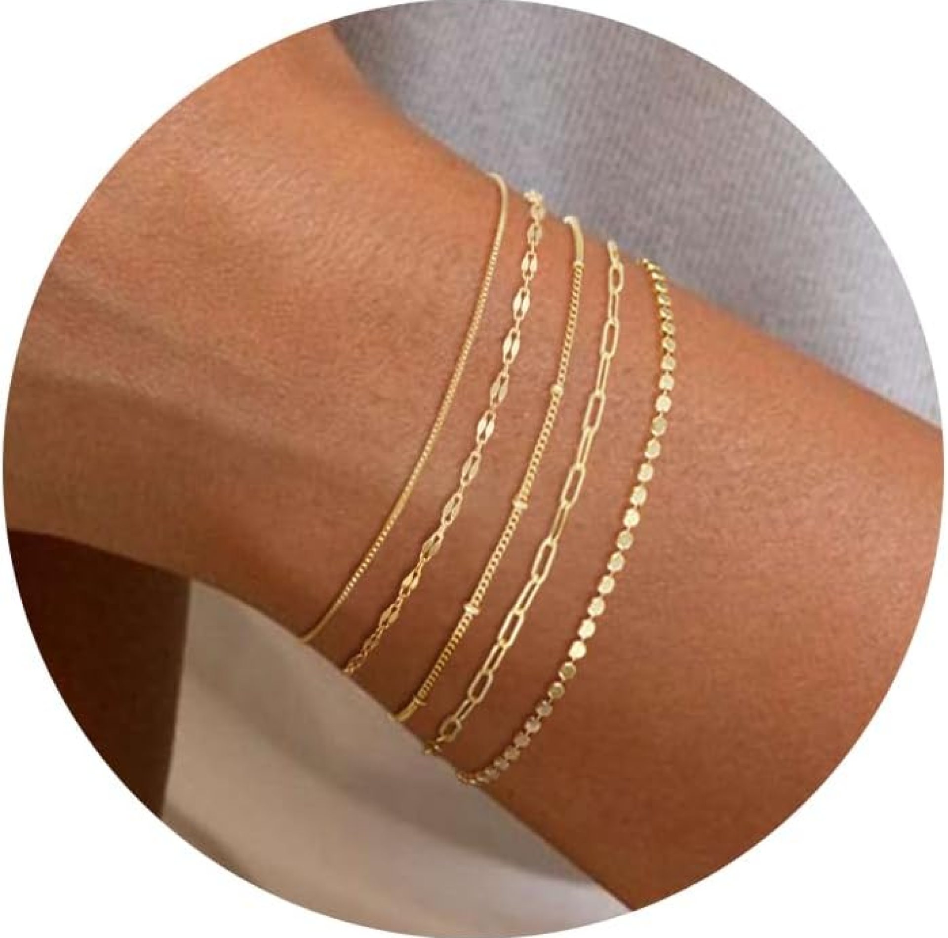 Gold Bracelets for Women, 14K Dainty Gold Plated Stackable Bracelets for Women Trendy Waterproof CZ Tennis Bracelet Set Tiny Heart Paperclip Box Chain Adjustable Bracelets Minimalist Cute Jewelry Gold Bracelets for Women, 14K Dainty Gold Plated Stackable Bracelets for Women Trendy Waterproof CZ Tennis Bracelet Set Tiny Heart Paperclip Box Chain Adjustable Bracelets Minimalist Cute Jewelry