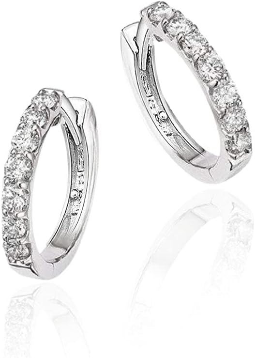 Premium Quality Fashion Women’s Rhinestone Silver Round Rings Hoop Stud Earrings Jewellery Gift Premium Quality Fashion Women’s Rhinestone Silver Round Rings Hoop Stud Earrings Jewellery Gift