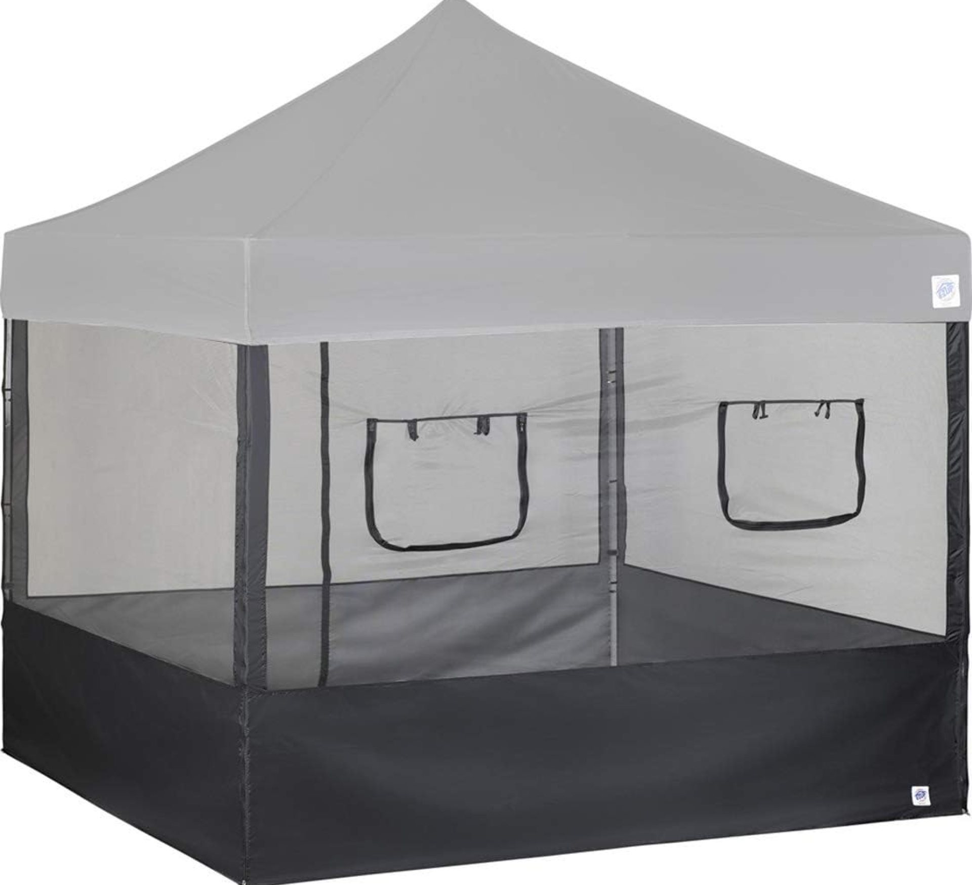 E-Z UP Food Booth Sidewall Kit, Set of 4, Fits 10′ x 10′ Straight Leg Canopy (Canopy/Shelter NOT Included), Includes 2 Roll-Up Serving Windows, Commercial Grade Mesh, Black E-Z UP Food Booth Sidewall Kit, Set of 4, Fits 10′ x 10′ Straight Leg Canopy (Canopy/Shelter NOT Included), Includes 2 Roll-Up Serving Windows, Commercial Grade Mesh, Black