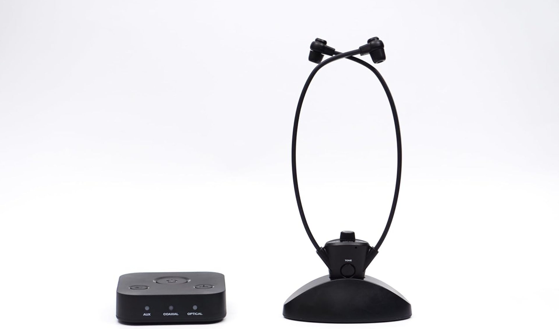 Digital Wireless Headset Universal TV Personal Hearing Headphone System with Table-Side Charging Cradle Platinum for Seniors or Hearing Impaired, 100ft Range, 12 Hour Battery Life Digital Wireless Headset Universal TV Personal Hearing Headphone System with Table-Side Charging Cradle Platinum for Seniors or Hearing Impaired, 100ft Range, 12 Hour Battery Life