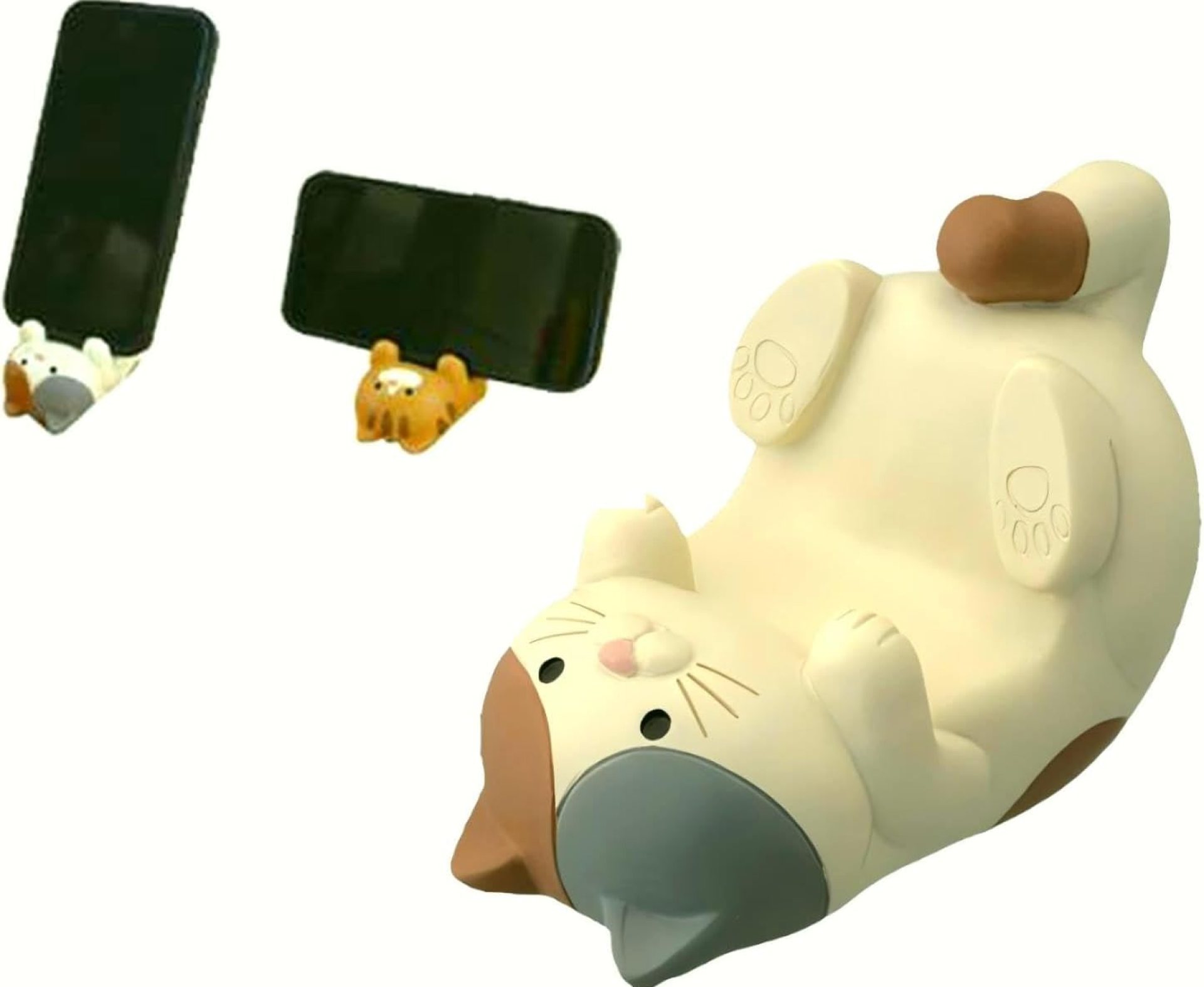 Resin Cat Figurine Phone Stand – Sturdy Design to Hold Smartphones Without Tipping, Cute Phone Holder Gift for Cat Lovers, Desk Decor Accessory 5.7 oz 3.3 x 2.3 x 2.0 in Resin Cat Figurine Phone Stand – Sturdy Design to Hold Smartphones Without Tipping, Cute Phone Holder Gift for Cat Lovers, Desk Decor Accessory 5.7 oz 3.3 x 2.3 x 2.0 in