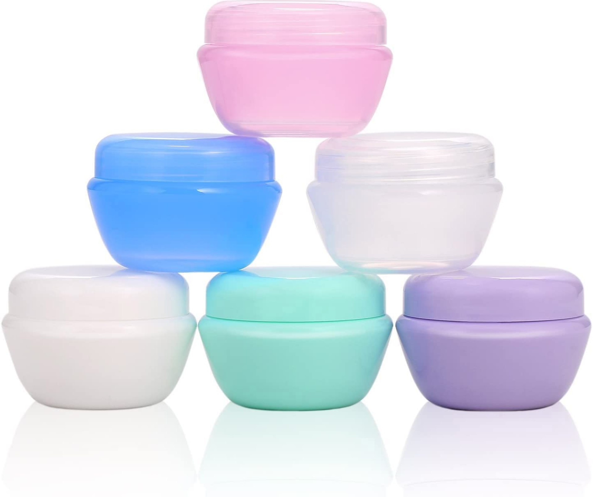 Plastic Small Travel Containers for Toiletries, TSA Approved Leakproof Refillable Cosmetics Makeup Jars with Lids for Cream Gel Paste, 20g/0.7OZ Per Piece, 6 Pieces Plastic Small Travel Containers for Toiletries, TSA Approved Leakproof Refillable Cosmetics Makeup Jars with Lids for Cream Gel Paste, 20g/0.7OZ Per Piece, 6 Pieces