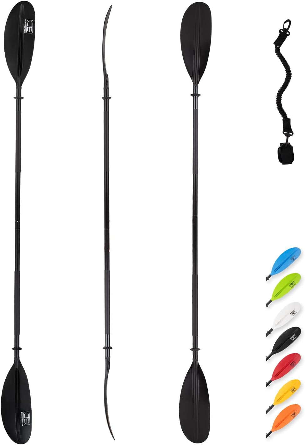 OCEANBROAD Kayak Paddle 86in/218cm, 90.5in/230cm, 95in/241cm Alloy Shaft Kayaking Boating Canoeing Oar with Paddle Leash 1 Paddle OCEANBROAD Kayak Paddle 86in/218cm, 90.5in/230cm, 95in/241cm Alloy Shaft Kayaking Boating Canoeing Oar with Paddle Leash 1 Paddle