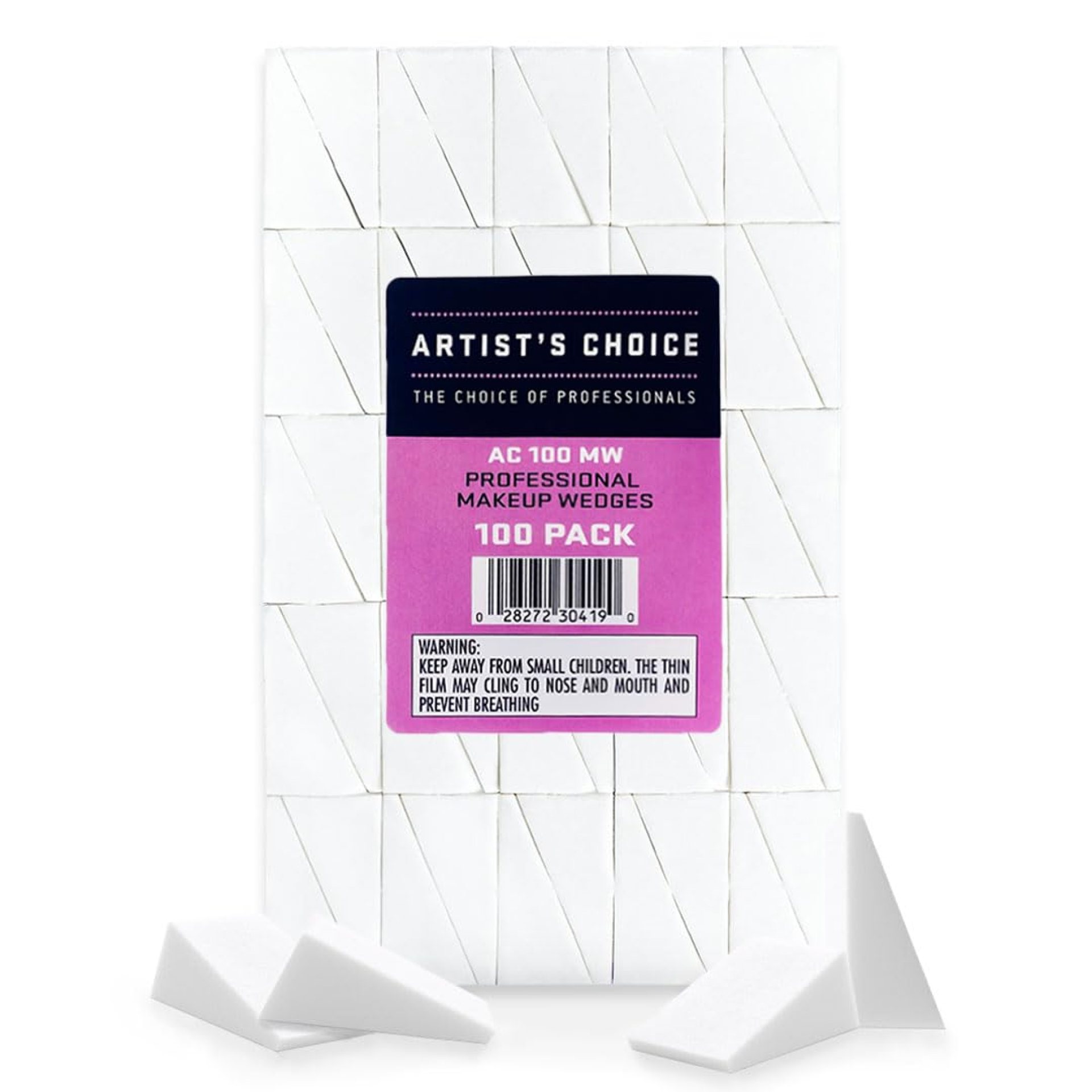 Artist’s Choice Makeup Sponge Mini Applicator Wedges, Triangle Cosmetic Sponges For Foundation, Blush, Eye Shadow, Blending and Smoothing, Disposable, Latex Free, 100 Pack Artist’s Choice Makeup Sponge Mini Applicator Wedges, Triangle Cosmetic Sponges For Foundation, Blush, Eye Shadow, Blending and Smoothing, Disposable, Latex Free, 100 Pack