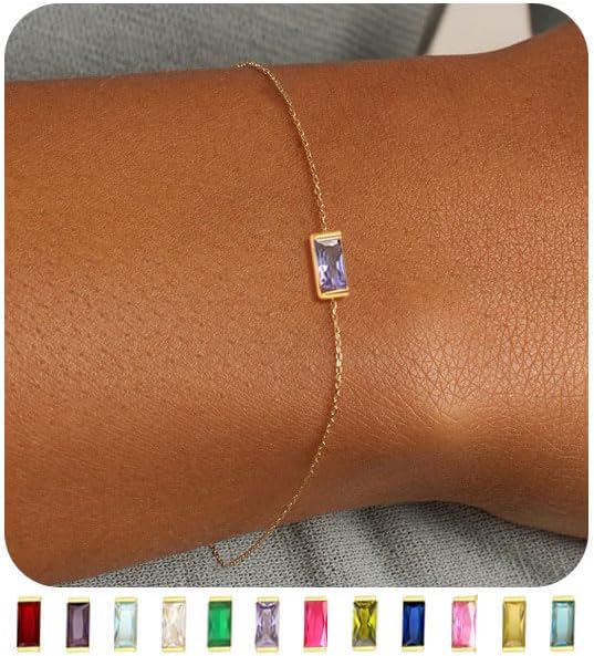 FUNEIA Birthstone Gold Bracelets for Women Non Tarnish Trendy Dainty 14K Gold Plated Bracelet Stack Stackable Blue Green May Emerald Friendship Bracelets Jewelry Gifts for Mom Best Friend FUNEIA Birthstone Gold Bracelets for Women Non Tarnish Trendy Dainty 14K Gold Plated Bracelet Stack Stackable Blue Green May Emerald Friendship Bracelets Jewelry Gifts for Mom Best Friend