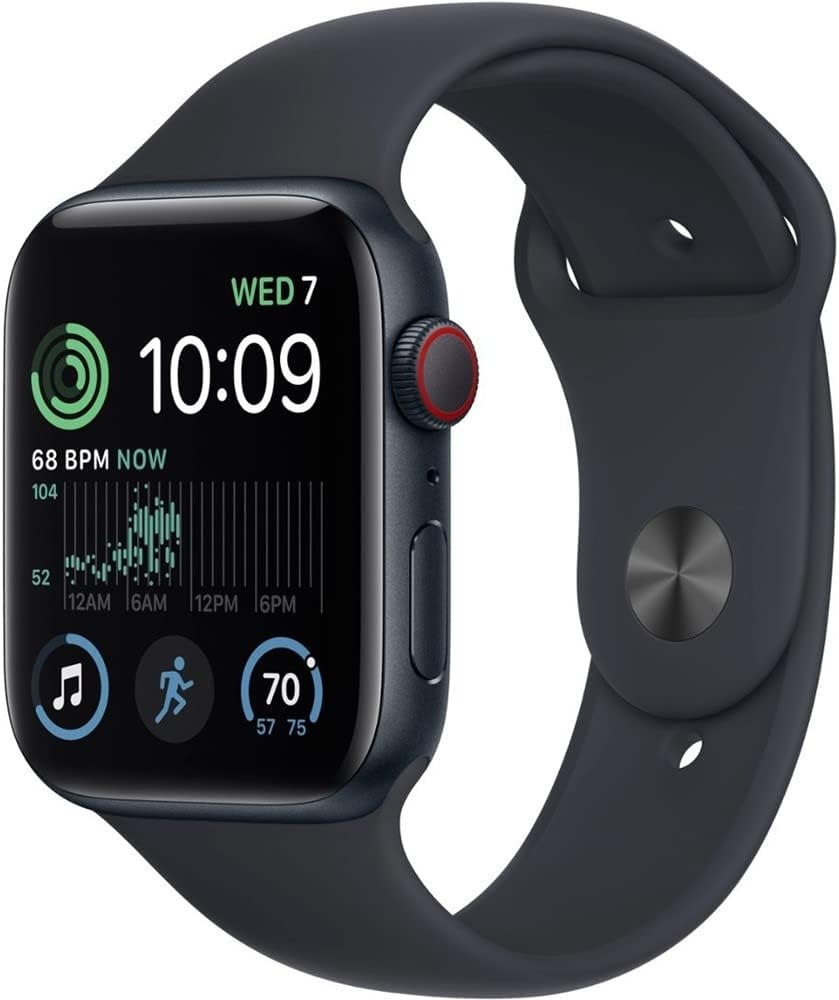 Apple Watch SE (2nd Gen) (GPS + Cellular, 44mm) – Midnight Aluminum Case with Midnight Sport Band, M/L (Renewed) Apple Watch SE (2nd Gen) (GPS + Cellular, 44mm) – Midnight Aluminum Case with Midnight Sport Band, M/L (Renewed)