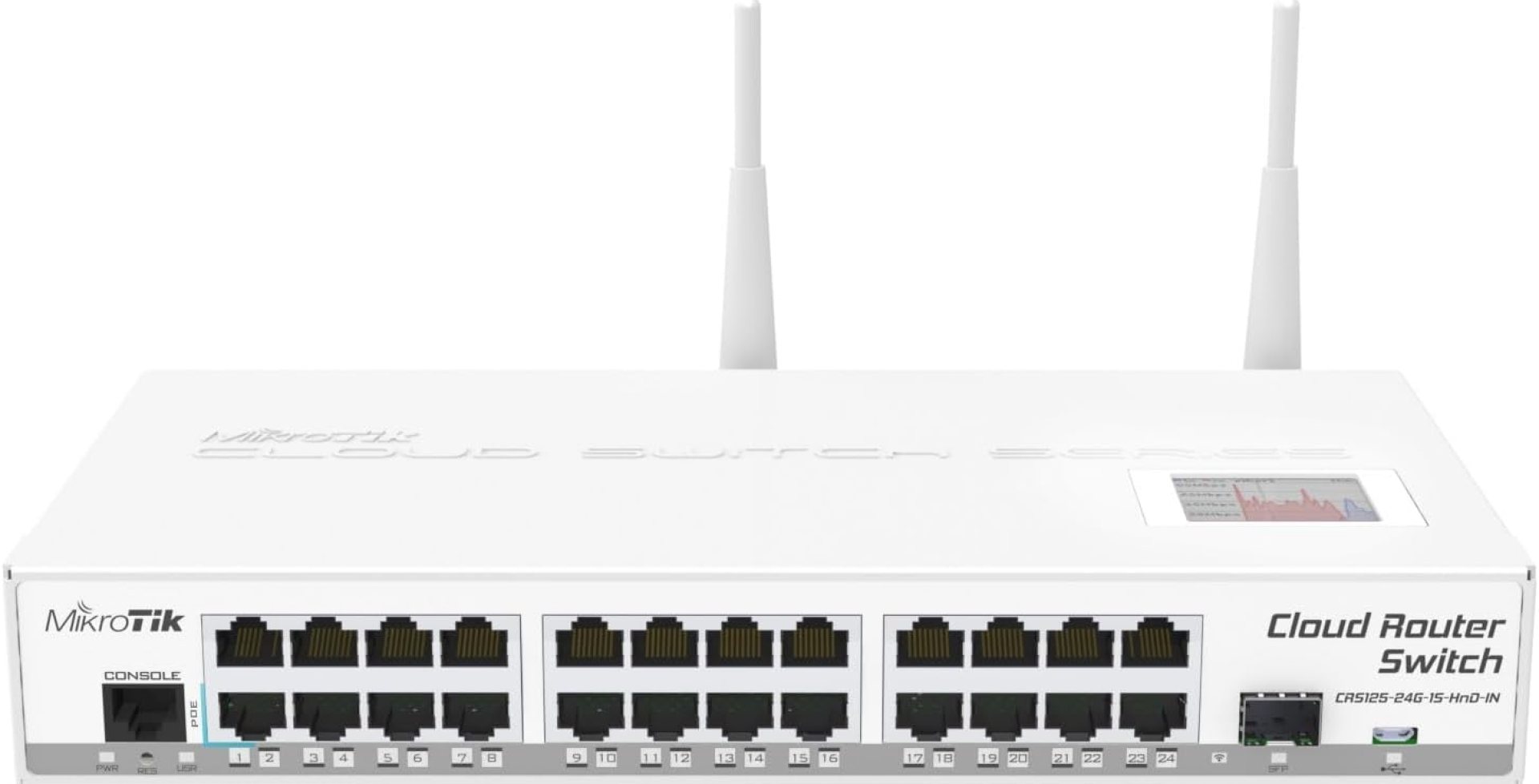 Mikrotik CRS125-24G-1S-2HnD-IN, Cloud Router Gigabit Switch, Fully manageable Layer 3, 24x 10/100/1000, 1000mW Wireless Mikrotik CRS125-24G-1S-2HnD-IN, Cloud Router Gigabit Switch, Fully manageable Layer 3, 24x 10/100/1000, 1000mW Wireless