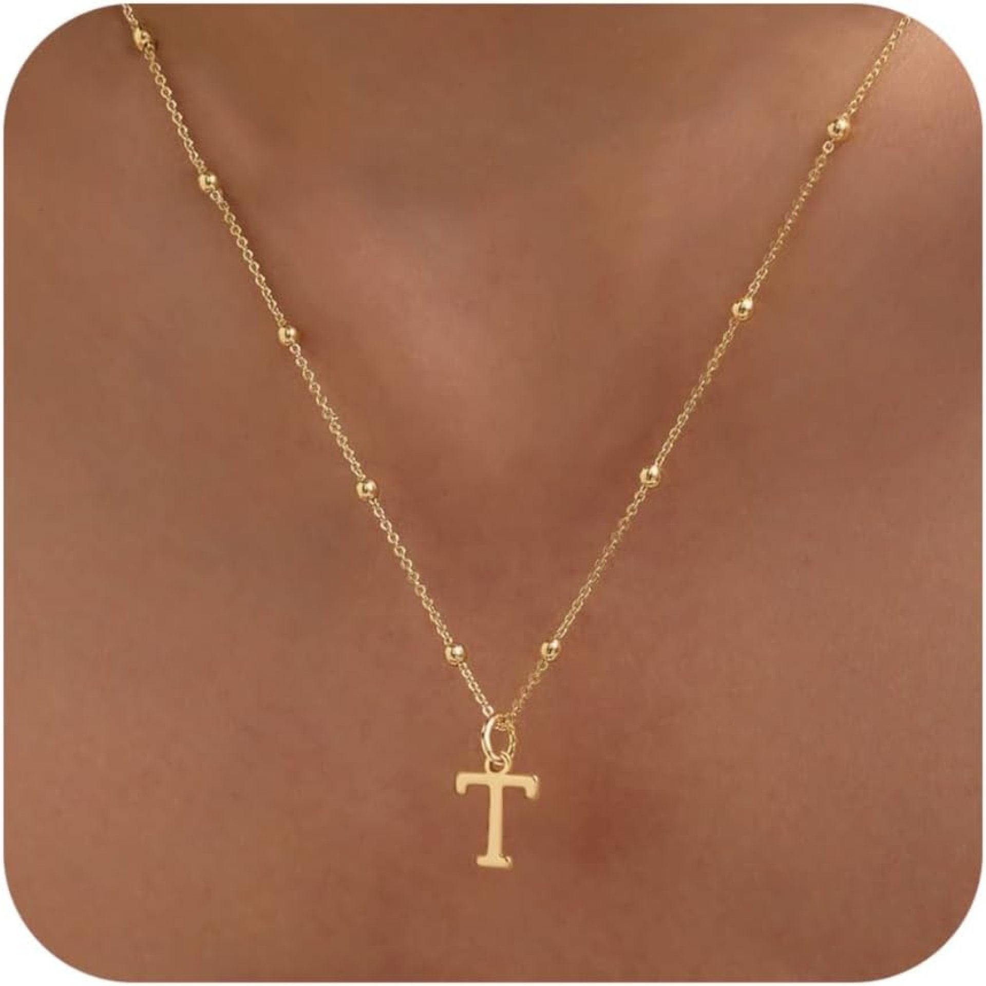 Initial Necklaces for Women Dainty Gold Letter Pendant Necklace 14k Gold Plated A-Z Name Necklaces Cute Charm Choker Necklace Fashion Accessories Non Tarnish Trendy Jewelry Gift Initial Necklaces for Women Dainty Gold Letter Pendant Necklace 14k Gold Plated A-Z Name Necklaces Cute Charm Choker Necklace Fashion Accessories Non Tarnish Trendy Jewelry Gift