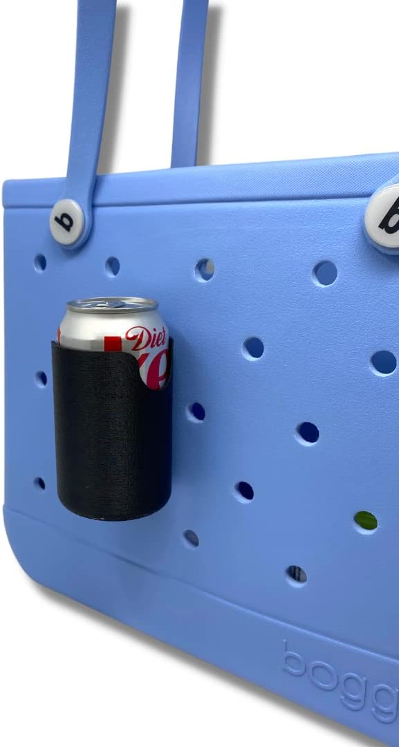 BAGLETS – Can Drink & Water Bottle Holder Charm Accessory Compatible with Bogg Bags – Keep Bottles or Drink Cans Handy with Your Tote Bag – Fits Inside or Outside of The Bag – Made in USA – Black BAGLETS – Can Drink & Water Bottle Holder Charm Accessory Compatible with Bogg Bags – Keep Bottles or Drink Cans Handy with Your Tote Bag – Fits Inside or Outside of The Bag – Made in USA – Black