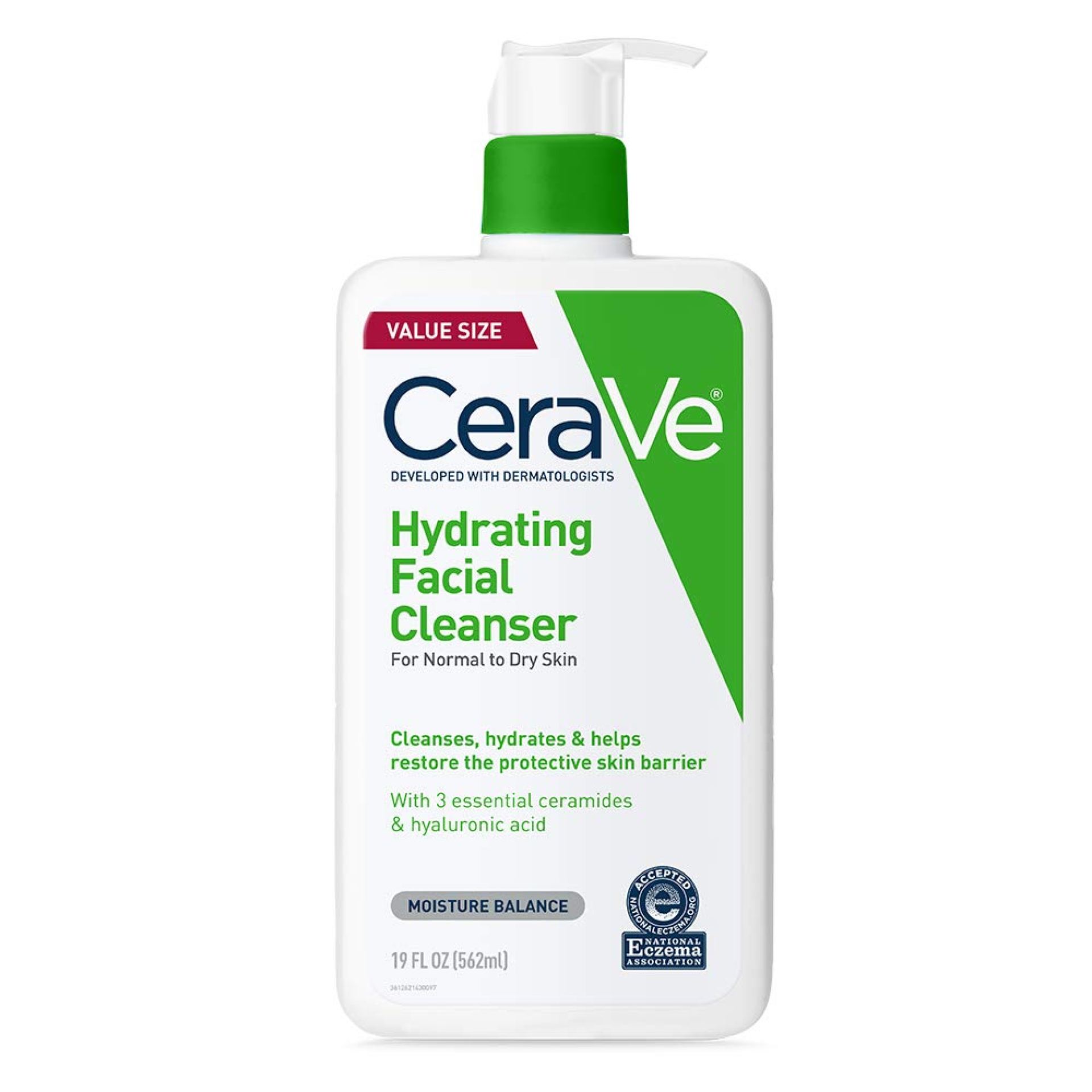 CeraVe Hydrating Facial Cleanser, Moisturizing Face Wash For Dry Skin, Hyaluronic Acid + Ceramides + Glycerin, Hydrating Cleanser For Normal To Dry Skin, National Eczema Association Certified CeraVe Hydrating Facial Cleanser, Moisturizing Face Wash For Dry Skin, Hyaluronic Acid + Ceramides + Glycerin, Hydrating Cleanser For Normal To Dry Skin, National Eczema Association Certified