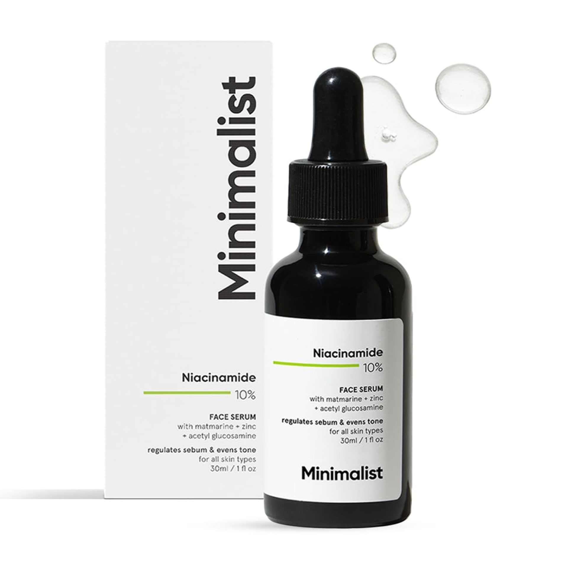 Minimalist 10% Niacinamide Face Serum for Acne Control & Oil Balancing with Zinc | Pore Minimizer for Face | Clears Acne Marks & Blemishes for Even Skin Tone | For Women & Men | 1 Fl Oz / 30 ml Minimalist 10% Niacinamide Face Serum for Acne Control & Oil Balancing with Zinc | Pore Minimizer for Face | Clears Acne Marks & Blemishes for Even Skin Tone | For Women & Men | 1 Fl Oz / 30 ml