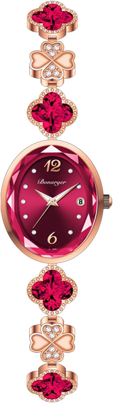 Gosasa Stylish Women’s Bracelet Petal Oval Quartz Watch Luxury Elegant Dress Four-Leaf Clover Waterproof Ladies Diamond Wristwatch with Date Gosasa Stylish Women’s Bracelet Petal Oval Quartz Watch Luxury Elegant Dress Four-Leaf Clover Waterproof Ladies Diamond Wristwatch with Date