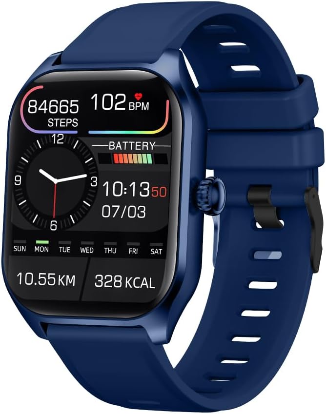 Smart Watch (Answer/Make Calls), 2.01“Inch Fitness Tracker, Heart Rate/Sleep Monitor/Pedometer/Calories, Multiple Sports Modes, Waterproof Women’s Men’s Fitness Watch for Android iPhone (Blue) Smart Watch (Answer/Make Calls), 2.01“Inch Fitness Tracker, Heart Rate/Sleep Monitor/Pedometer/Calories, Multiple Sports Modes, Waterproof Women’s Men’s Fitness Watch for Android iPhone (Blue)