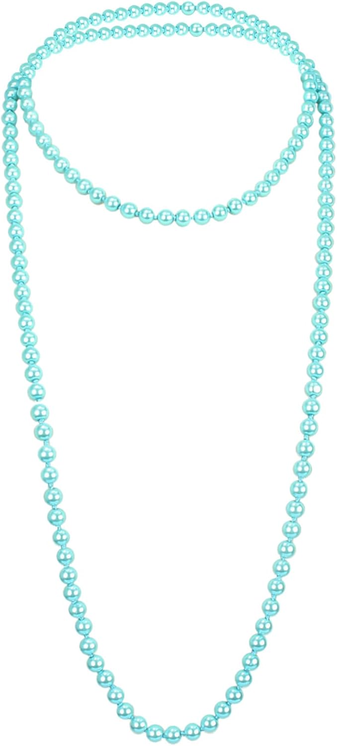 Fashion Faux Pearls Pendants 1920s Beads Cluster Long Pearl Necklace for Costume Party Jewelry 55″ Fashion Faux Pearls Pendants 1920s Beads Cluster Long Pearl Necklace for Costume Party Jewelry 55″