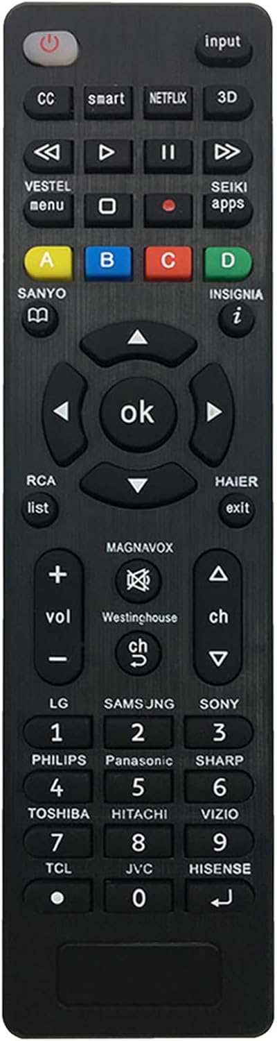 Universal Remote Control for Samsung, Sharp, LG, Sony, Panasonic, Toshiba,TCL Smart TVs and Other Brands with Netflix Smart TVs Remote Control Universal Remote Control for Samsung, Sharp, LG, Sony, Panasonic, Toshiba,TCL Smart TVs and Other Brands with Netflix Smart TVs Remote Control