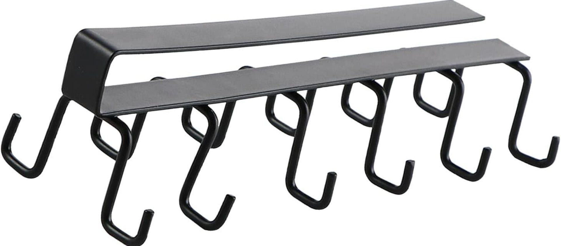 Jeanoko 1PCS Under Cabinet Kitchen Utensil Hooks with 12 Hooks, Hanging Rack Double Row Hook for Cups Spoons Pots Pans, Kitchen Organizer Hanger,Kitchen Cookware Hanging Shelves(Black) Jeanoko 1PCS Under Cabinet Kitchen Utensil Hooks with 12 Hooks, Hanging Rack Double Row Hook for Cups Spoons Pots Pans, Kitchen Organizer Hanger,Kitchen Cookware Hanging Shelves(Black)