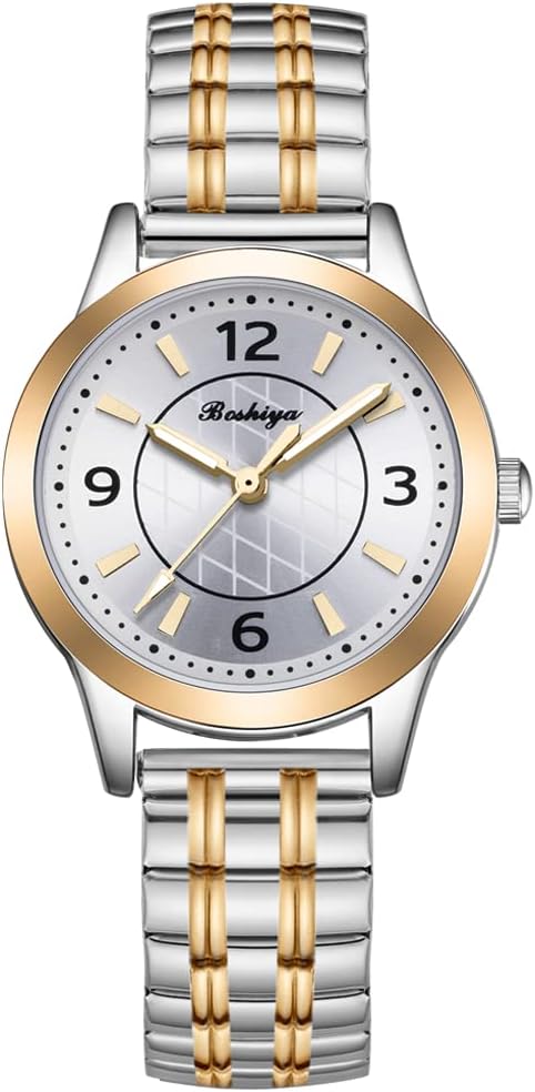 BOSHIYA Watches for Women Easy Reader 30mm Stainless Steel Expansion Band Sliver Gold Ladies Small Wrist Watch… BOSHIYA Watches for Women Easy Reader 30mm Stainless Steel Expansion Band Sliver Gold Ladies Small Wrist Watch…