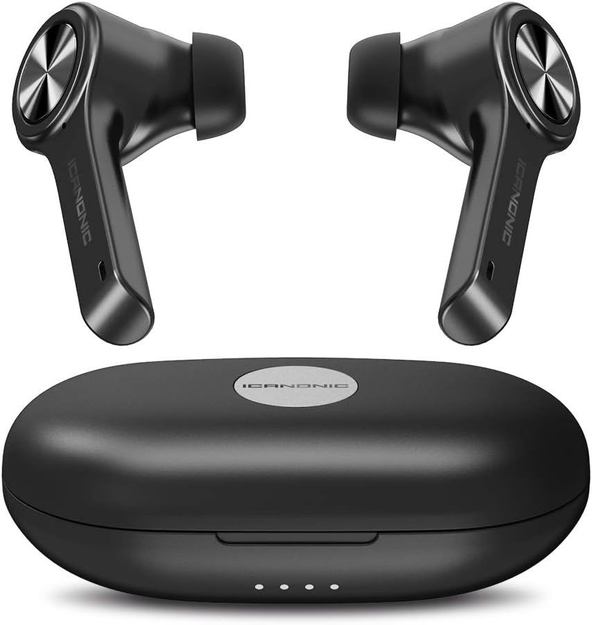 iCanonic Wireless Earbuds with Bluetooth 5.0 in-Ear Headphones and Charging Case, HD Sound/Quick-Pairing Stereo Calls/Built-in Microphones/IPX5 Sweatproof/Acoustic Bass for Sports – Black (ZT000030) iCanonic Wireless Earbuds with Bluetooth 5.0 in-Ear Headphones and Charging Case, HD Sound/Quick-Pairing Stereo Calls/Built-in Microphones/IPX5 Sweatproof/Acoustic Bass for Sports – Black (ZT000030)