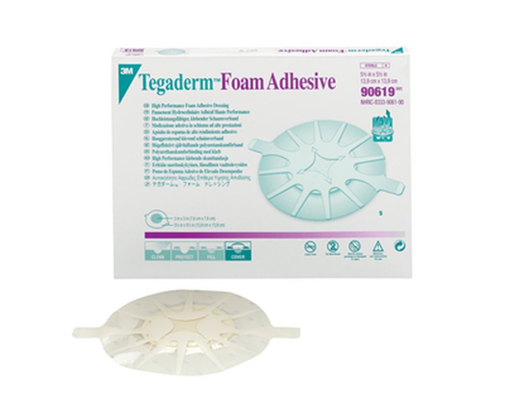 3M™ Tegaderm™ High Performance Foam Adhesive Dressing 90619, HeelDesign, 5 Each/Carton, 4 Carton/Case 3M™ Tegaderm™ High Performance Foam Adhesive Dressing 90619, HeelDesign, 5 Each/Carton, 4 Carton/Case