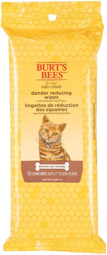 Burt’s Bees for Pets Cat Dander Wipes with Colloidal Oat Flour, 98% Natural Origin Formulas, Cat Dander Remedy, Cat Wipes for Allergy Relief, Cat Dander Wipes, 50ct Burt’s Bees for Pets Cat Dander Wipes with Colloidal Oat Flour, 98% Natural Origin Formulas, Cat Dander Remedy, Cat Wipes for Allergy Relief, Cat Dander Wipes, 50ct