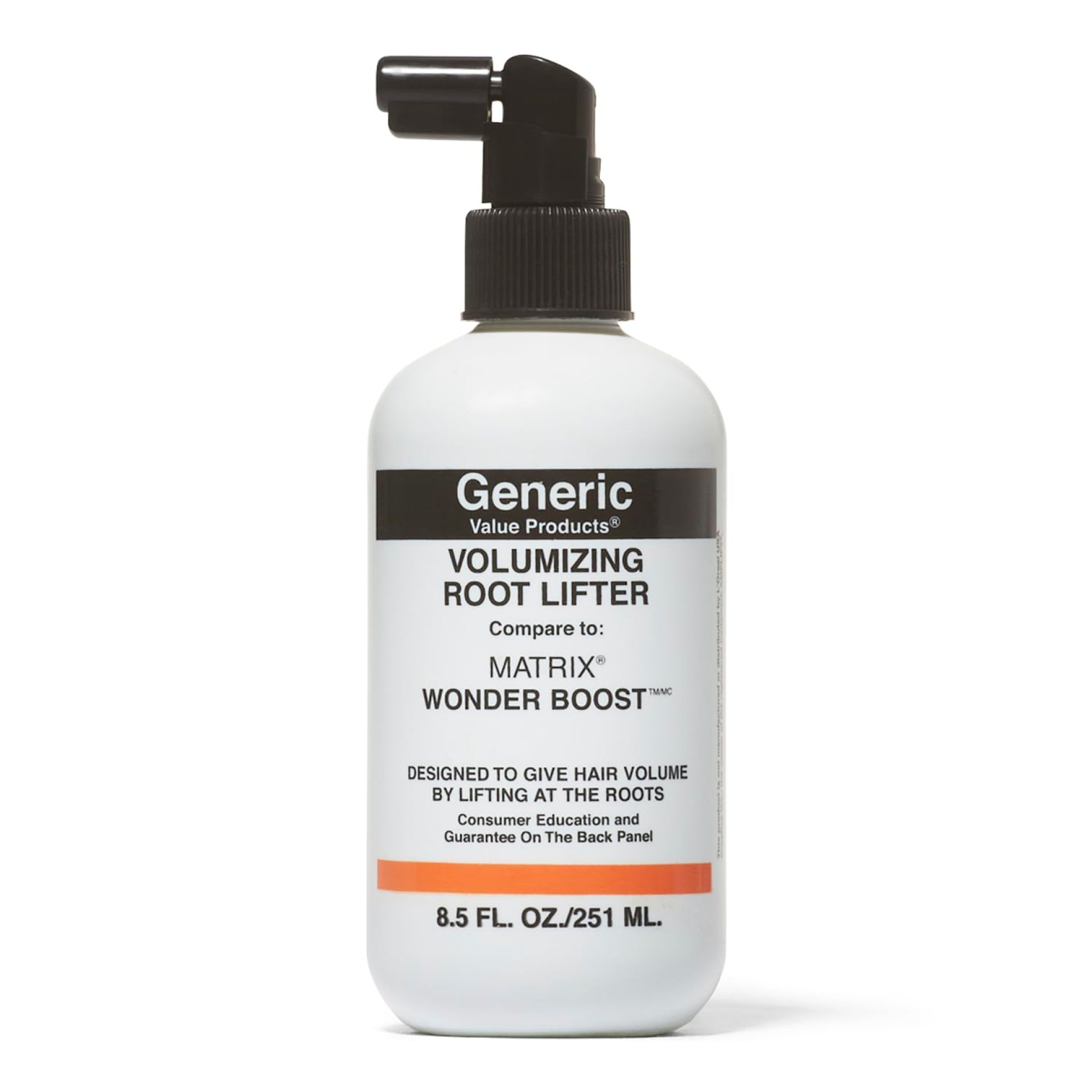 Generic Value Products Volumizing Root Lifter, For All Hair Types, Weightless, HumidityResistant, Adds Body, Medium to Firm Control, 8.5 Oz Generic Value Products Volumizing Root Lifter, For All Hair Types, Weightless, HumidityResistant, Adds Body, Medium to Firm Control, 8.5 Oz