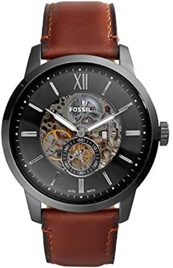 Fossil Men’s Townsman Automatic Stainless Steel and Leather Two-Hand Skeleton Watch Fossil Men’s Townsman Automatic Stainless Steel and Leather Two-Hand Skeleton Watch