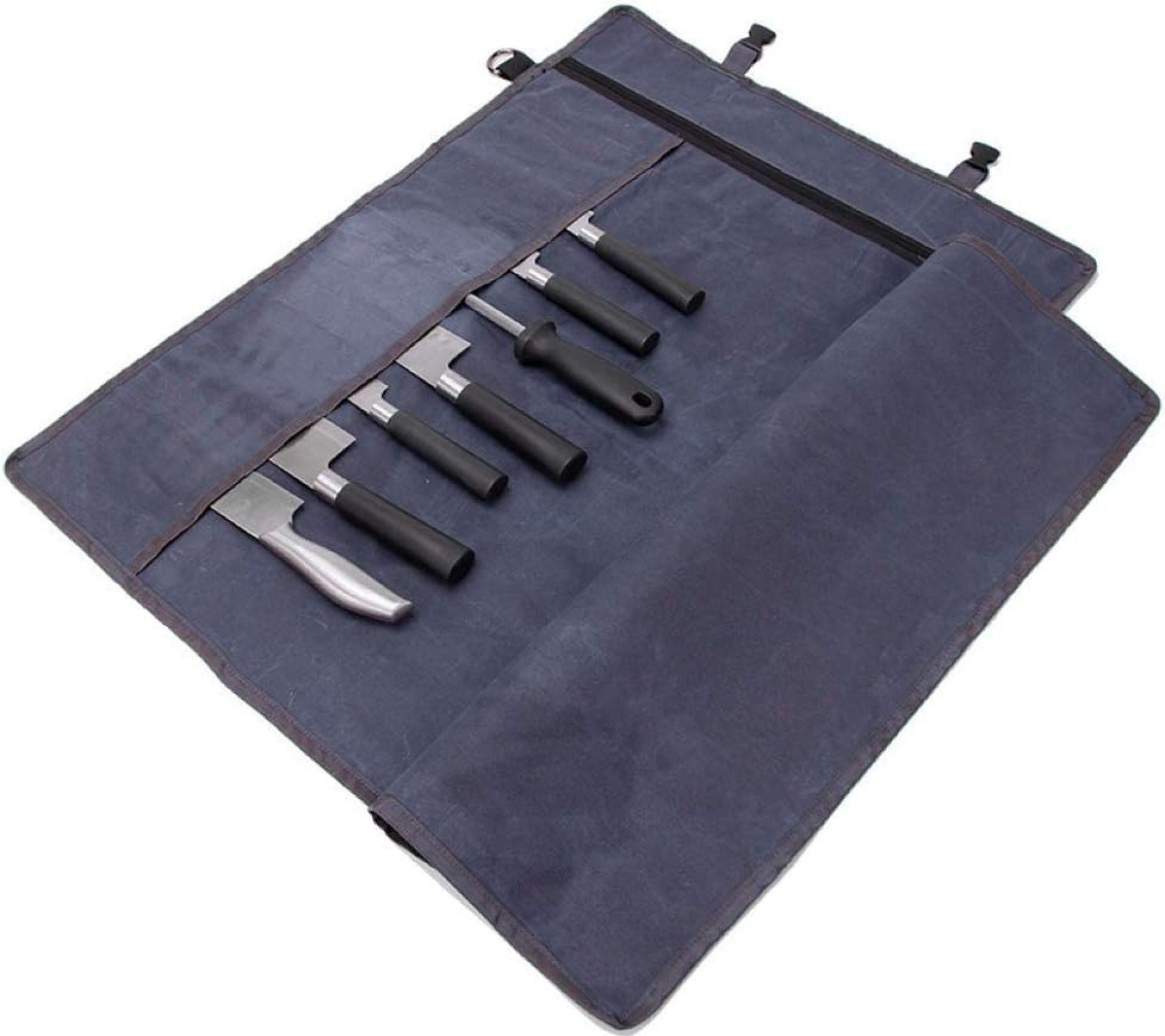 HERSENT Chef’s Knife Roll Bag, Waxed Canvas Knife Cultery Carrier, Portable Chef Knife Cases, Knife Pouch Holders With 10 Slots Plus 1 Zipper Pockets Can Hold Home Kitchen Knife Tools Up To 18.8” HERSENT Chef’s Knife Roll Bag, Waxed Canvas Knife Cultery Carrier, Portable Chef Knife Cases, Knife Pouch Holders With 10 Slots Plus 1 Zipper Pockets Can Hold Home Kitchen Knife Tools Up To 18.8”