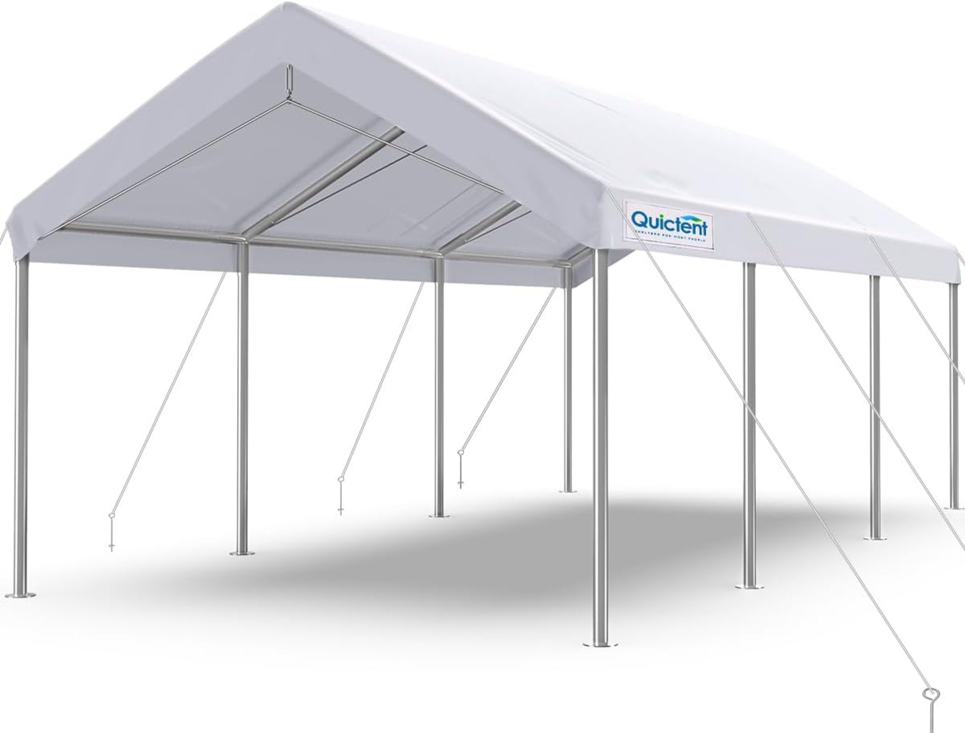 Quictent 10×20 ft Heavy Duty Carport Galvanized Car Tent Outdoor Canopy Boat Shelter with Reinforced Structure – White Quictent 10×20 ft Heavy Duty Carport Galvanized Car Tent Outdoor Canopy Boat Shelter with Reinforced Structure – White
