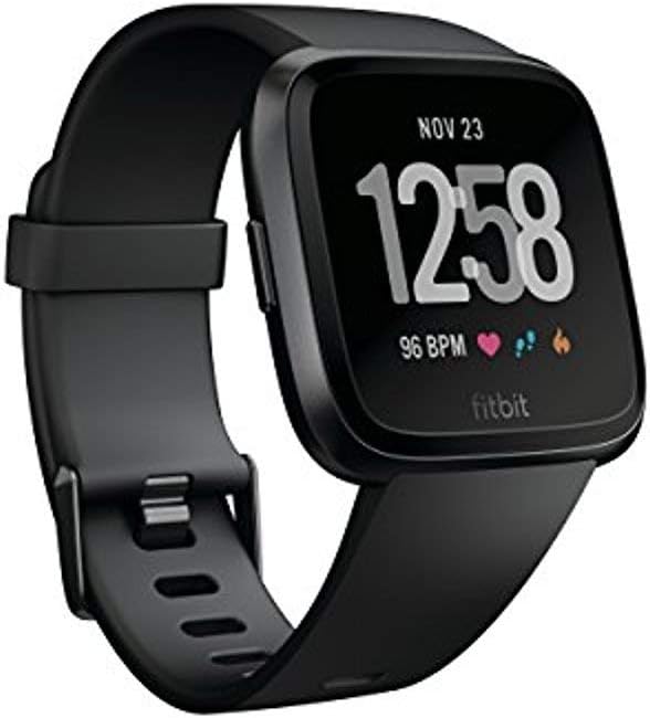 Fitbit Versa Smart Watch, Black/Black Aluminium, One Size (S & L Bands Included) Fitbit Versa Smart Watch, Black/Black Aluminium, One Size (S & L Bands Included)