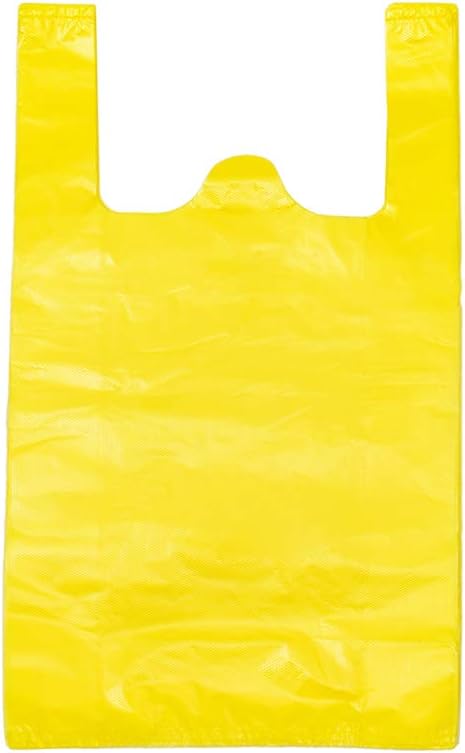 LazyMe T Shirt Bags, Plastic Bags with Handles for Grocrery and Retail Shopping, Bolsas De Plastico Para Negocio, 12×20 Inch (Yellow, 50pcs) LazyMe T Shirt Bags, Plastic Bags with Handles for Grocrery and Retail Shopping, Bolsas De Plastico Para Negocio, 12×20 Inch (Yellow, 50pcs)