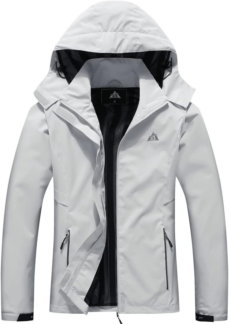 MOERDENG Women’s Waterproof Rain Jacket Lightweight Raincoat Hooded Hiking Jacket Softshell Windbreaker MOERDENG Women’s Waterproof Rain Jacket Lightweight Raincoat Hooded Hiking Jacket Softshell Windbreaker