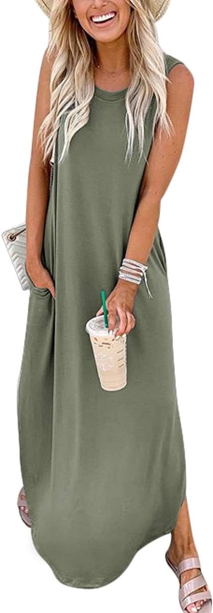 ANRABESS Women Casual Loose Sundress Sleeveless Split Maxi Long Beach Shirt Dress Travel Vacation 2025 Summer Outfits ANRABESS Women Casual Loose Sundress Sleeveless Split Maxi Long Beach Shirt Dress Travel Vacation 2025 Summer Outfits