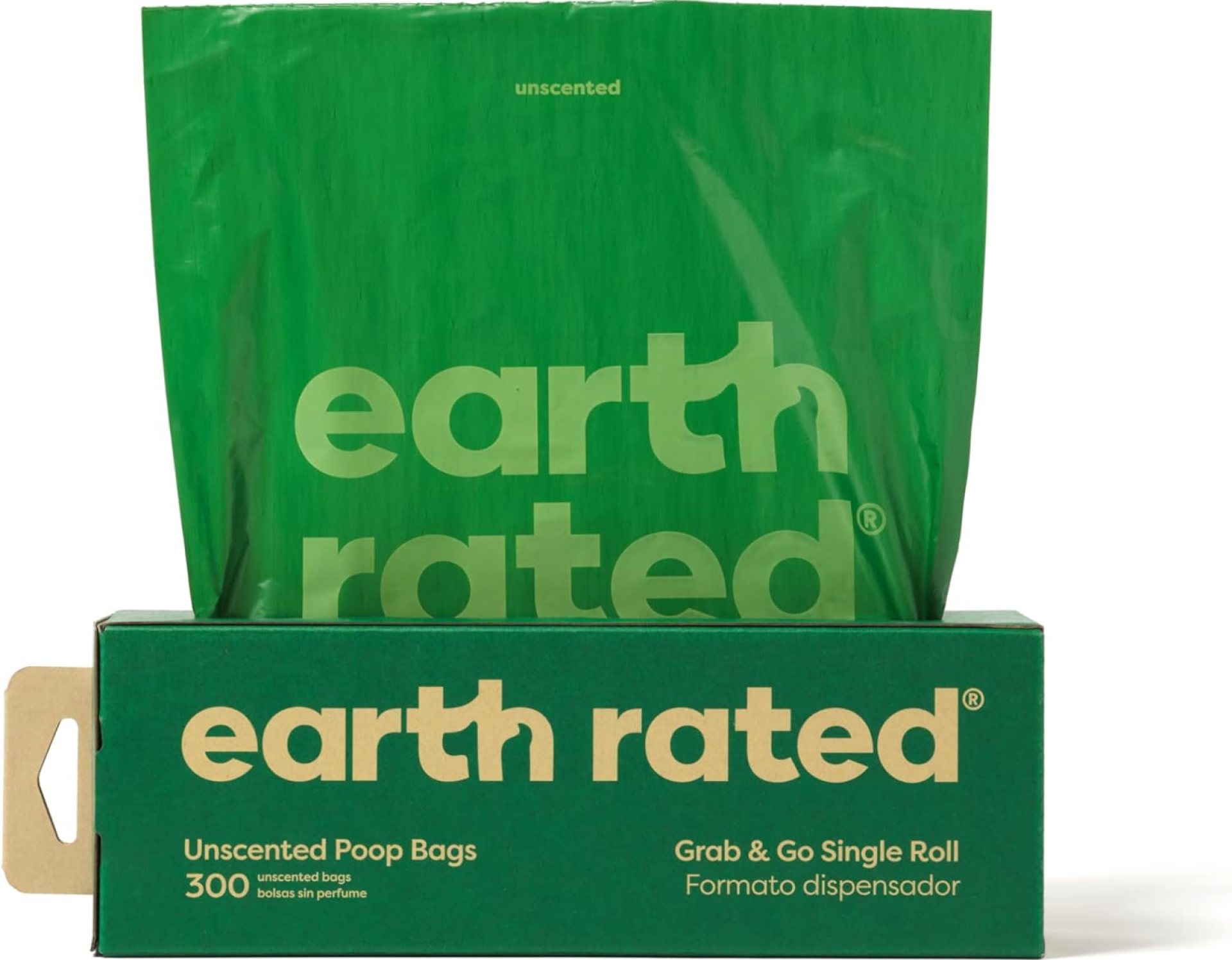 Earth Rated Dog Poop Bags, Thick Grab and Go Single Roll, Ideal for Backyard Pickups, Unscented, 300 Count Earth Rated Dog Poop Bags, Thick Grab and Go Single Roll, Ideal for Backyard Pickups, Unscented, 300 Count