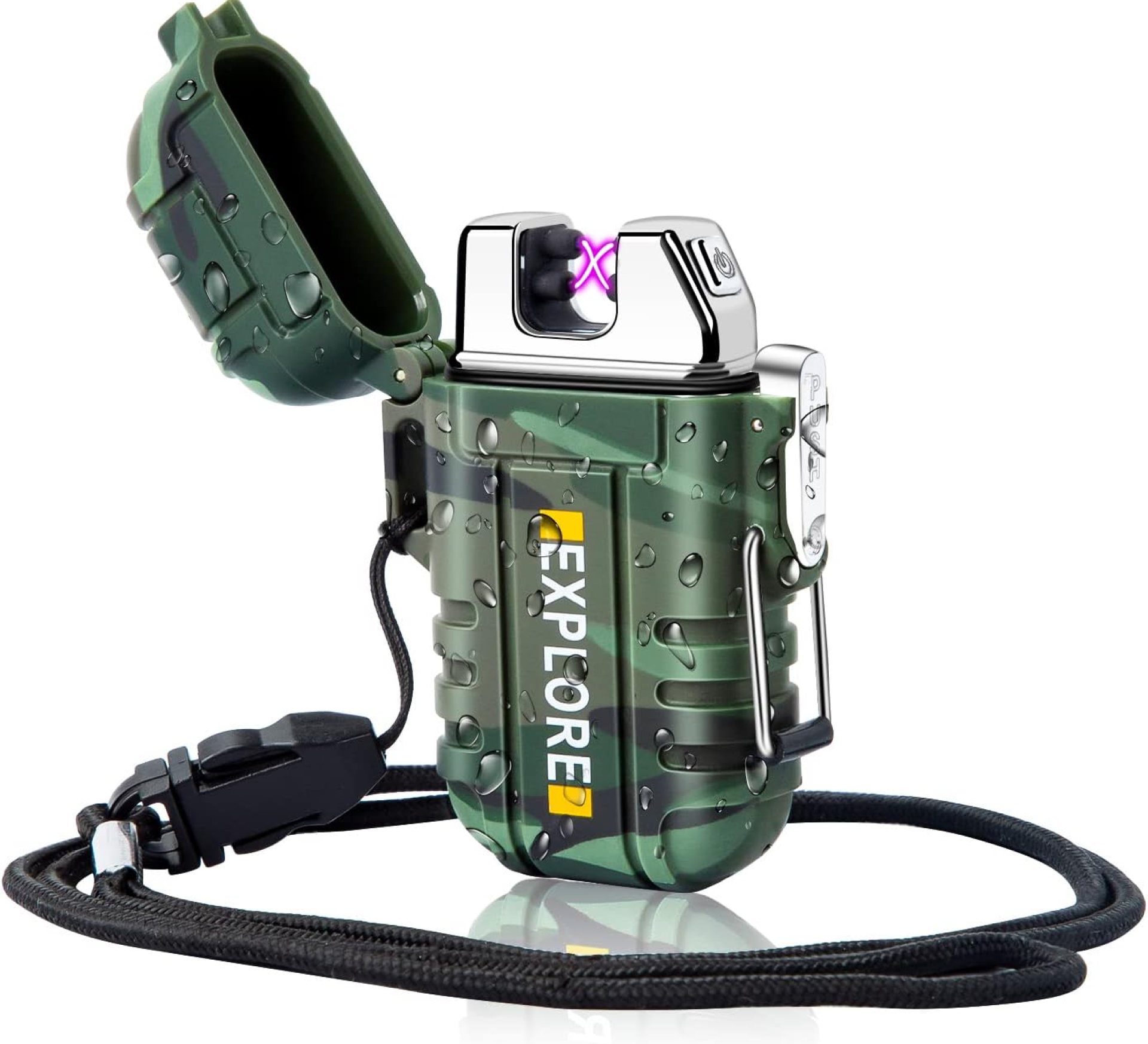 LcFun Waterproof Lighter Outdoor Windproof Lighter Dual Arc Lighter Electric Lighters USB Rechargeable Flameless Plasma Cool Lighters for Camping, Hiking, Adventure, Survival Tactical Gear LcFun Waterproof Lighter Outdoor Windproof Lighter Dual Arc Lighter Electric Lighters USB Rechargeable Flameless Plasma Cool Lighters for Camping, Hiking, Adventure, Survival Tactical Gear